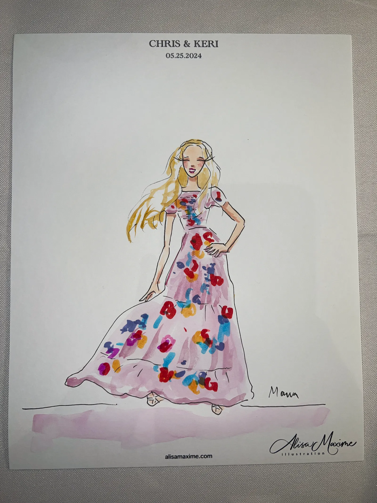 Live fashion sketch 8 from Intimate Wedding Celebration at Houston Oaks Country Club