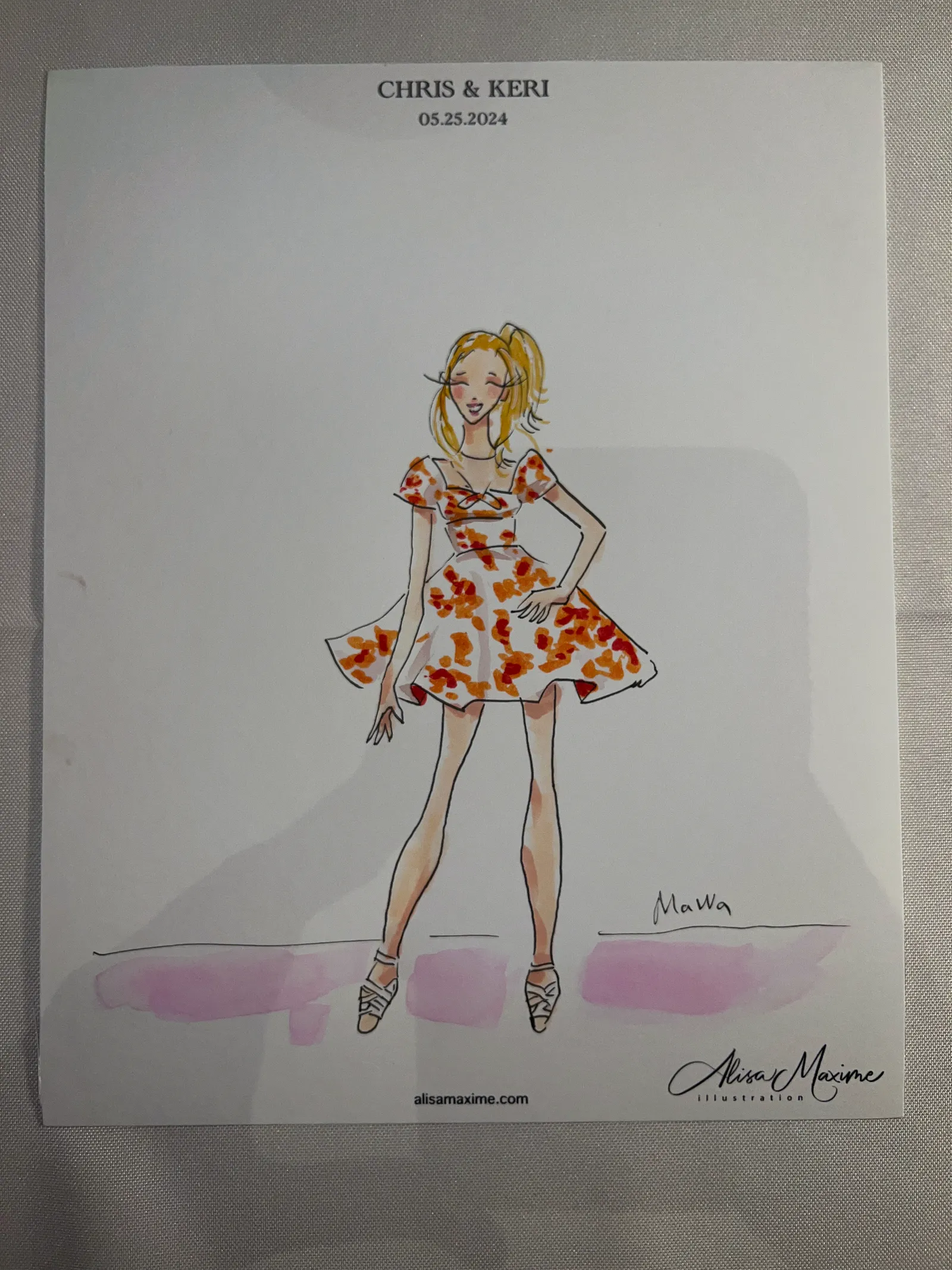 Live fashion sketch 7 from Intimate Wedding Celebration at Houston Oaks Country Club