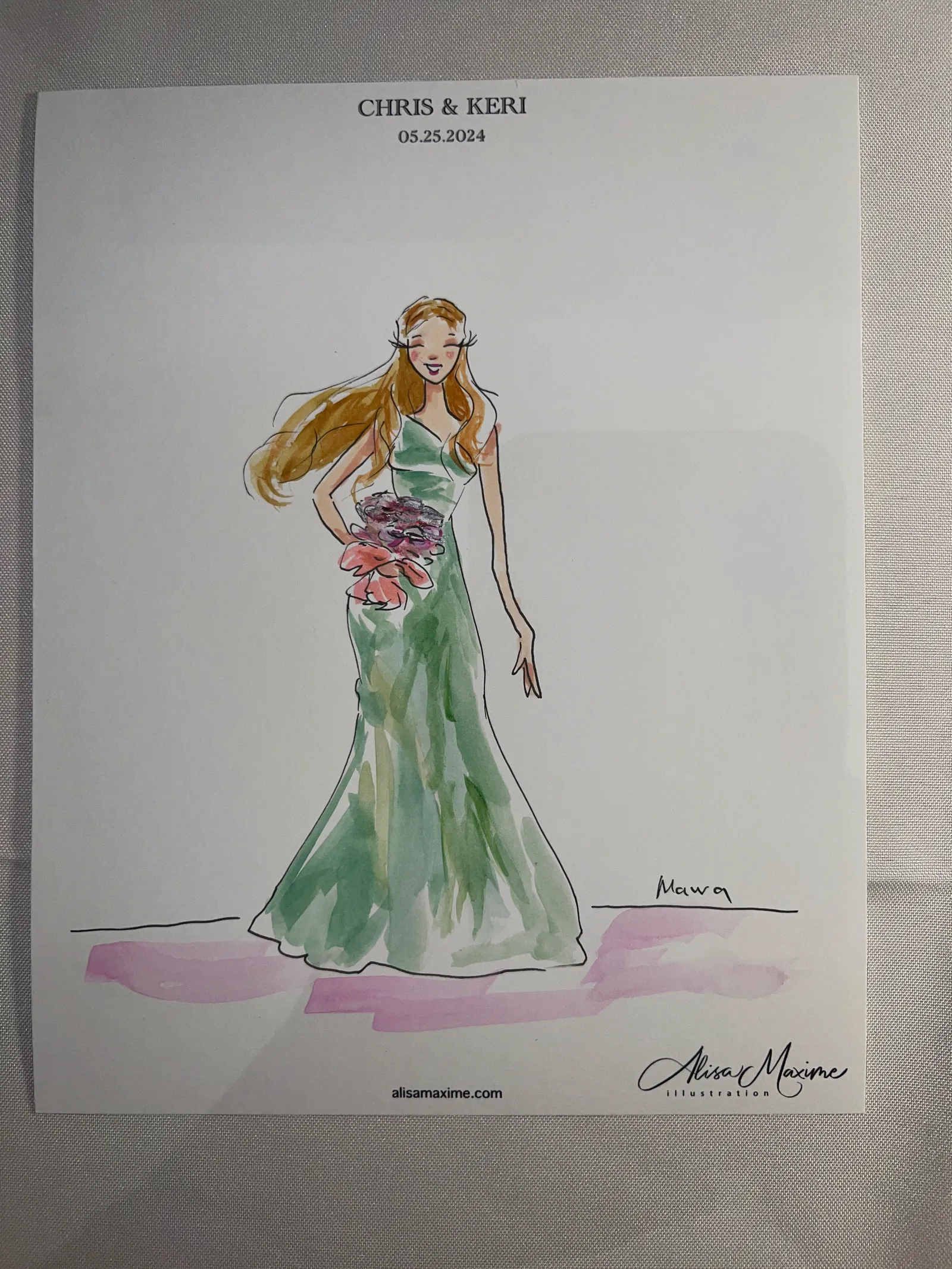 Live fashion sketch 12 from Intimate Wedding Celebration at Houston Oaks Country Club