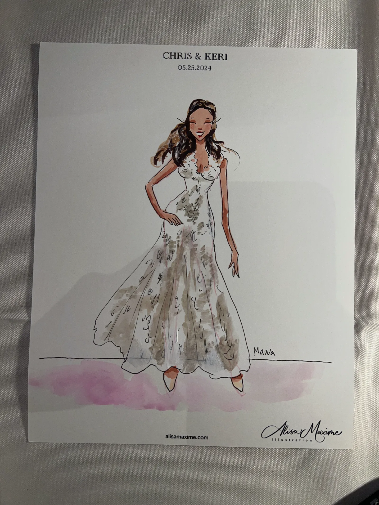 Live fashion sketch 10 from Intimate Wedding Celebration at Houston Oaks Country Club