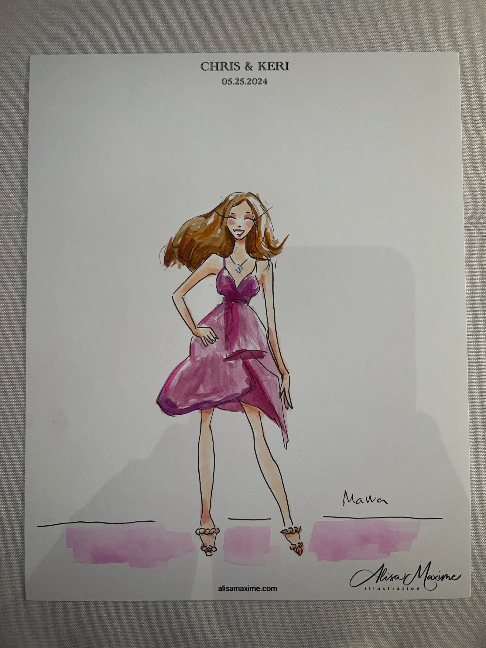 Live fashion sketch 6 from Intimate Wedding Celebration at Houston Oaks Country Club