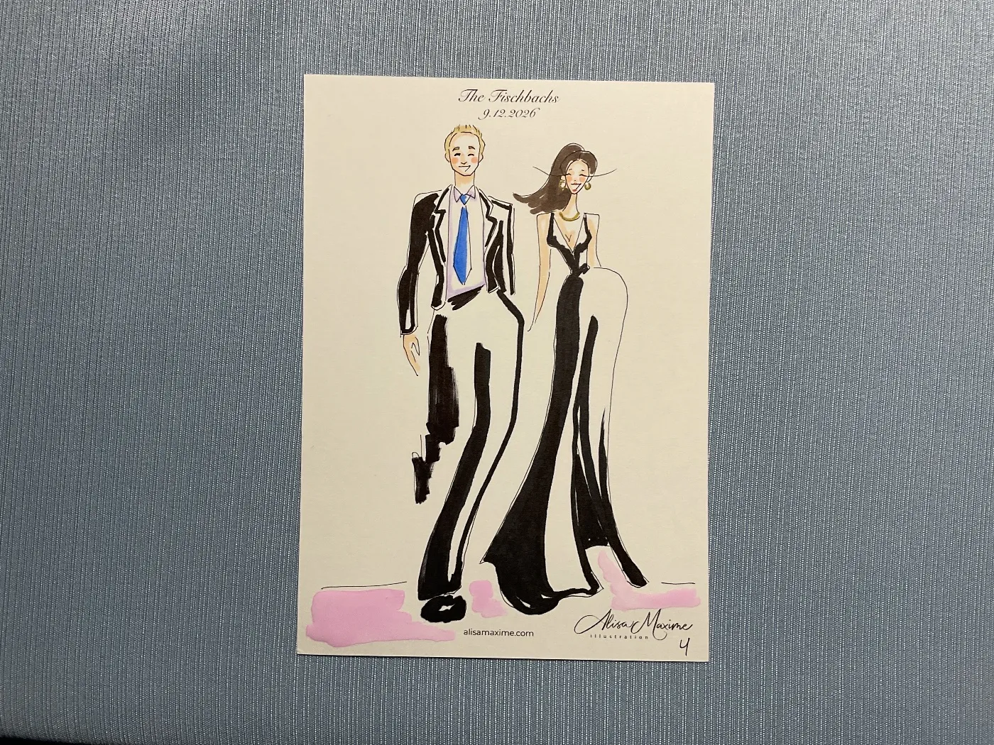 Live fashion sketch 5 from Wedding Celebration at Indian Hills Country Club, Kansas