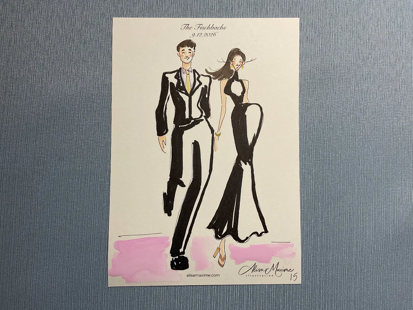 Live sketch from Wedding Celebration at Indian Hills Country Club, Kansas