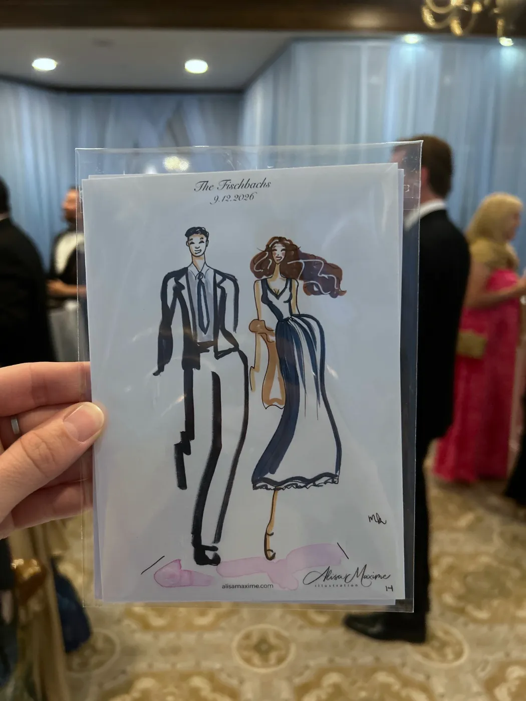 Live fashion sketch 14 from Wedding Celebration at Indian Hills Country Club, Kansas