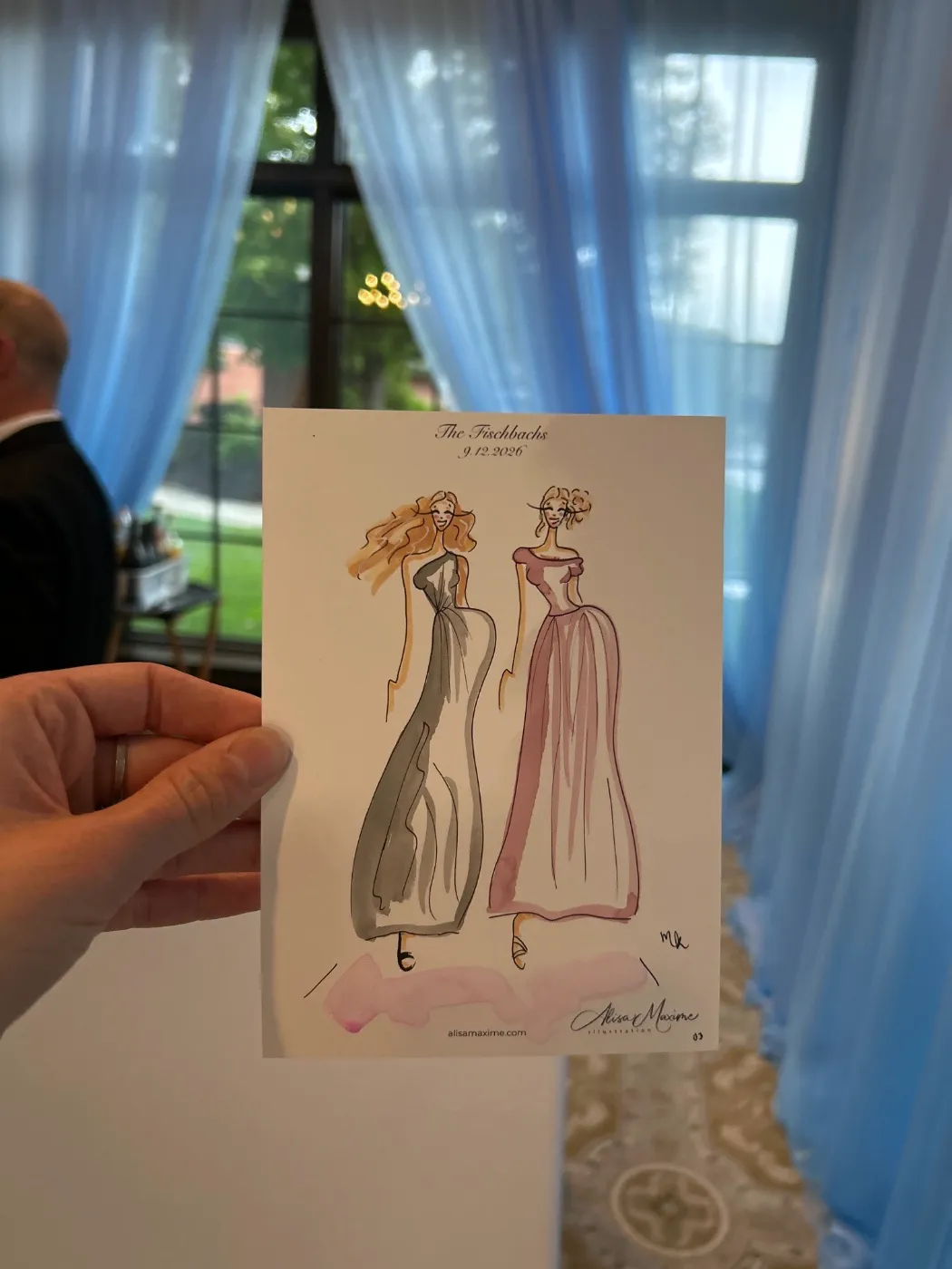 Live fashion sketch 4 from Wedding Celebration at Indian Hills Country Club, Kansas