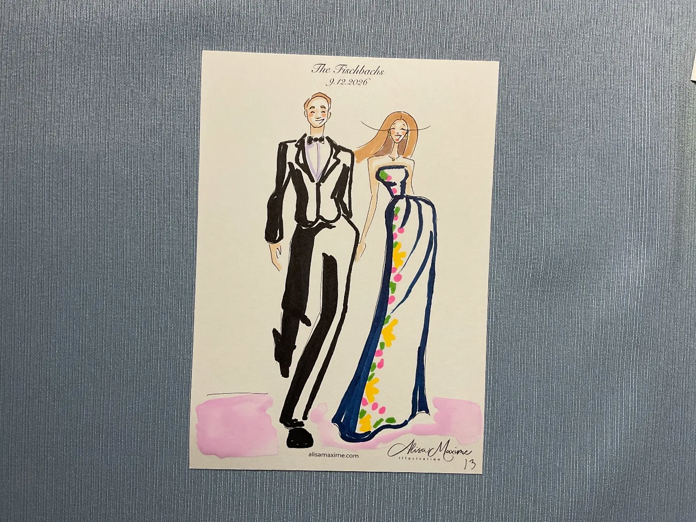 Live fashion sketch 13 from Wedding Celebration at Indian Hills Country Club, Kansas