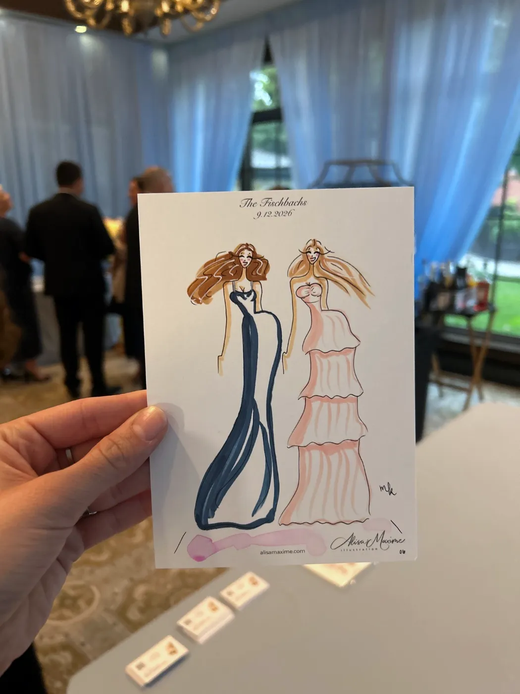 Live fashion sketch 7 from Wedding Celebration at Indian Hills Country Club, Kansas