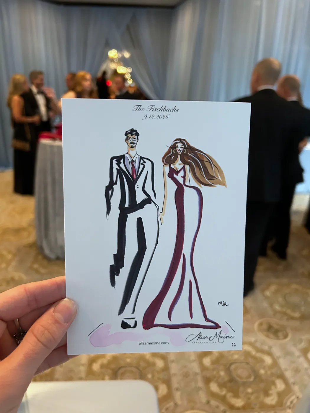 Live fashion sketch 3 from Wedding Celebration at Indian Hills Country Club, Kansas