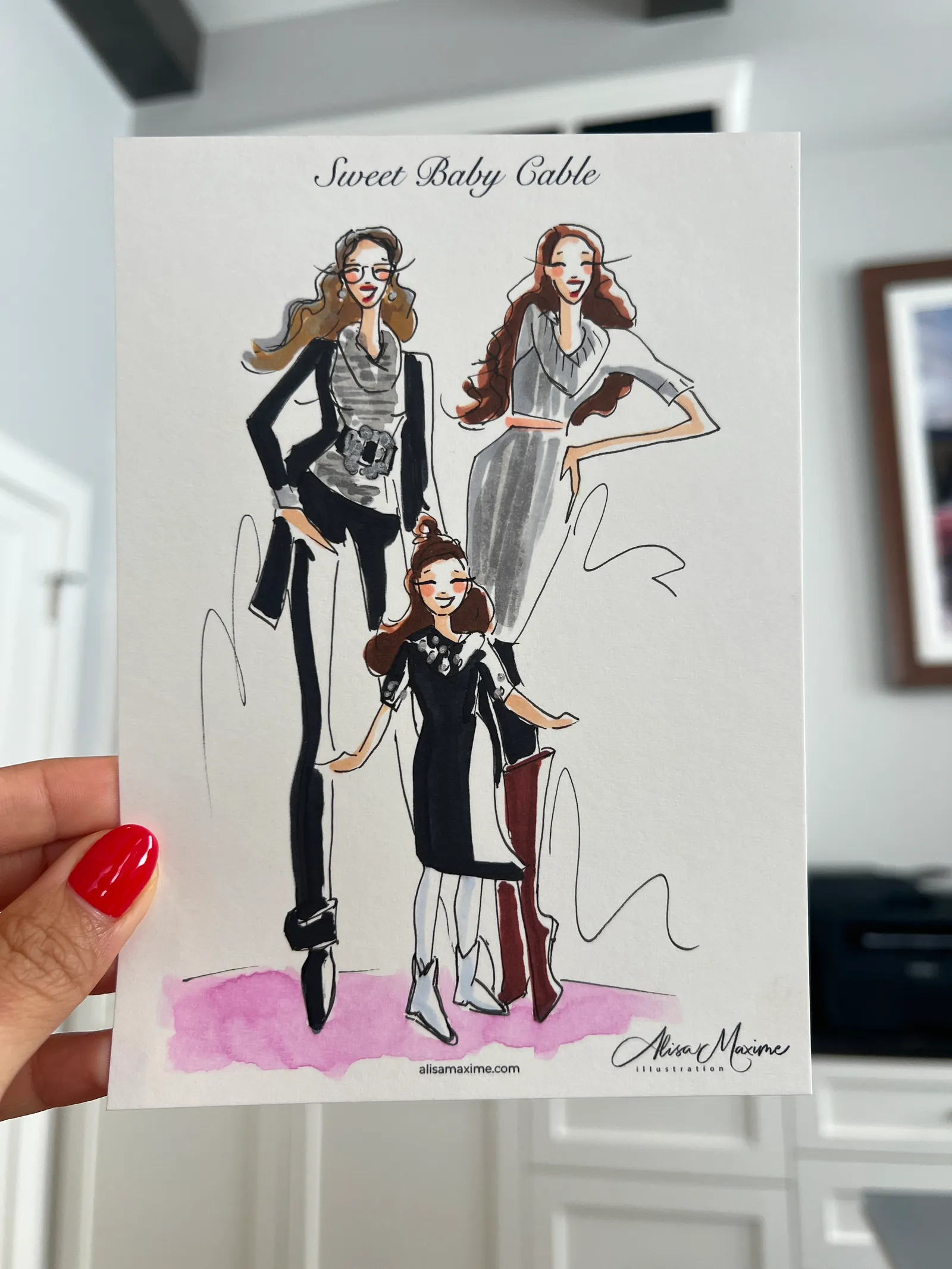 Live sketch from Charming Baby Shower in Houston