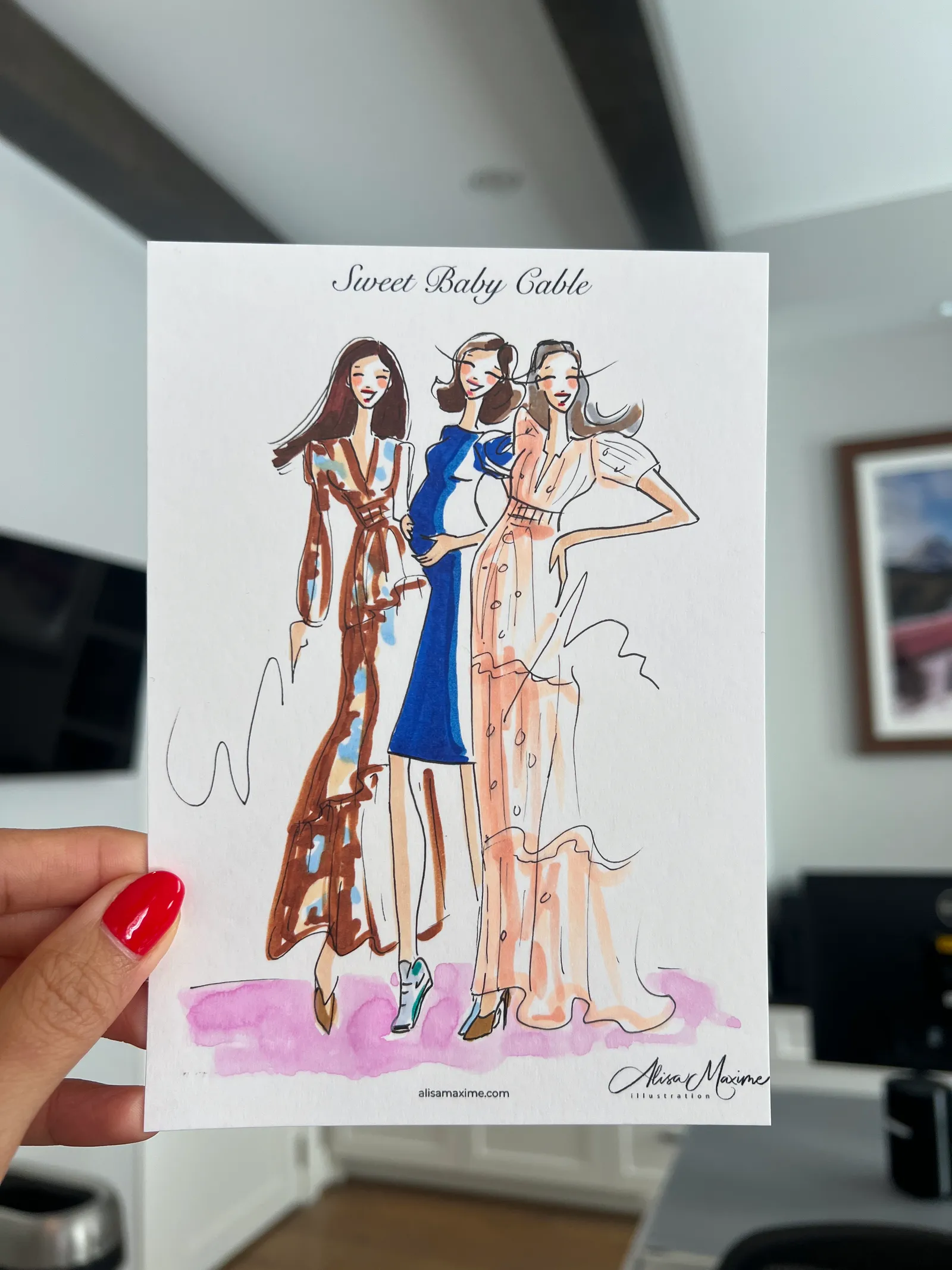Live fashion sketch 5 from Charming Baby Shower in Houston