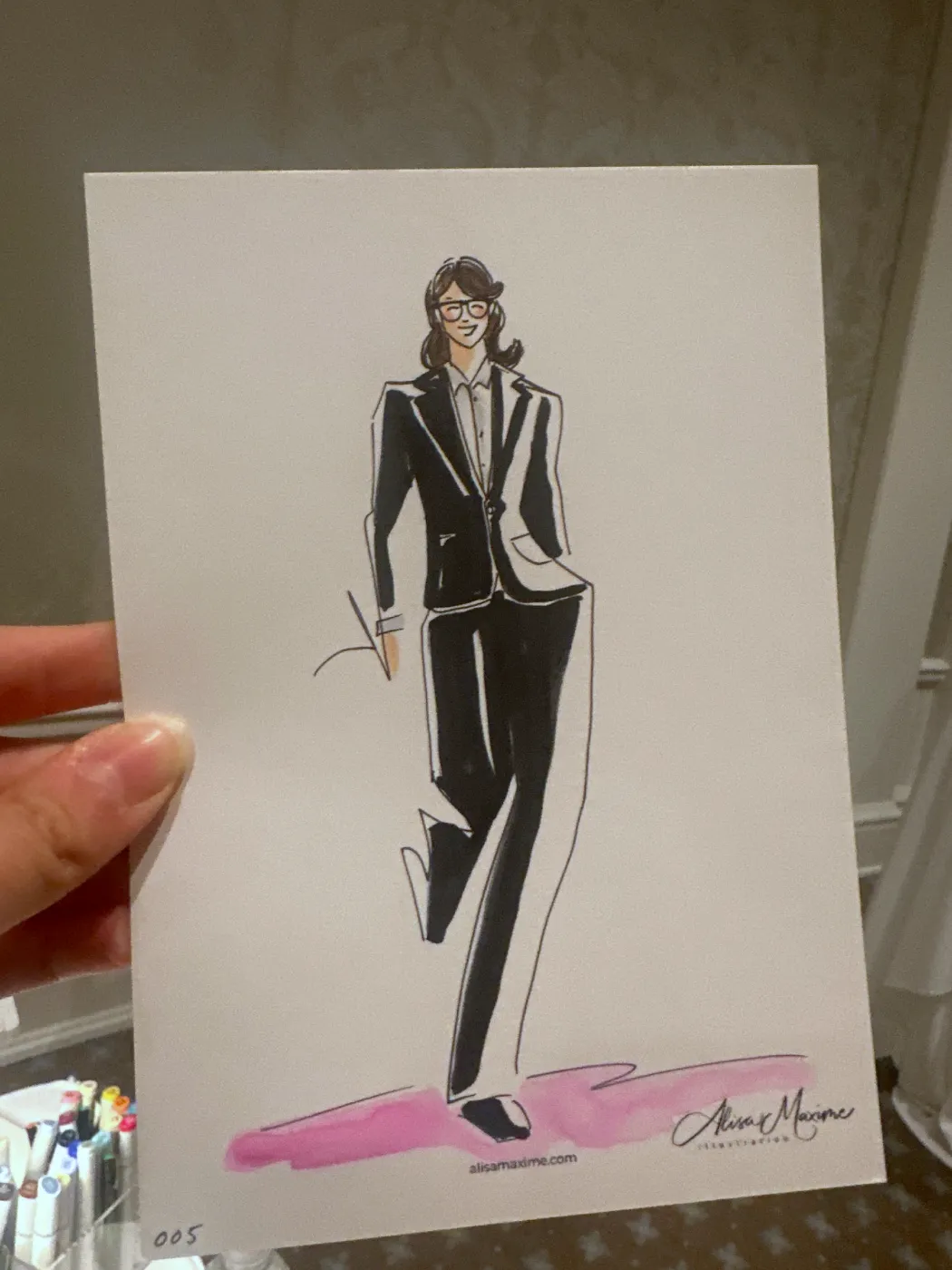 Live fashion sketch 6 from Engagement Party at Houston Country Club