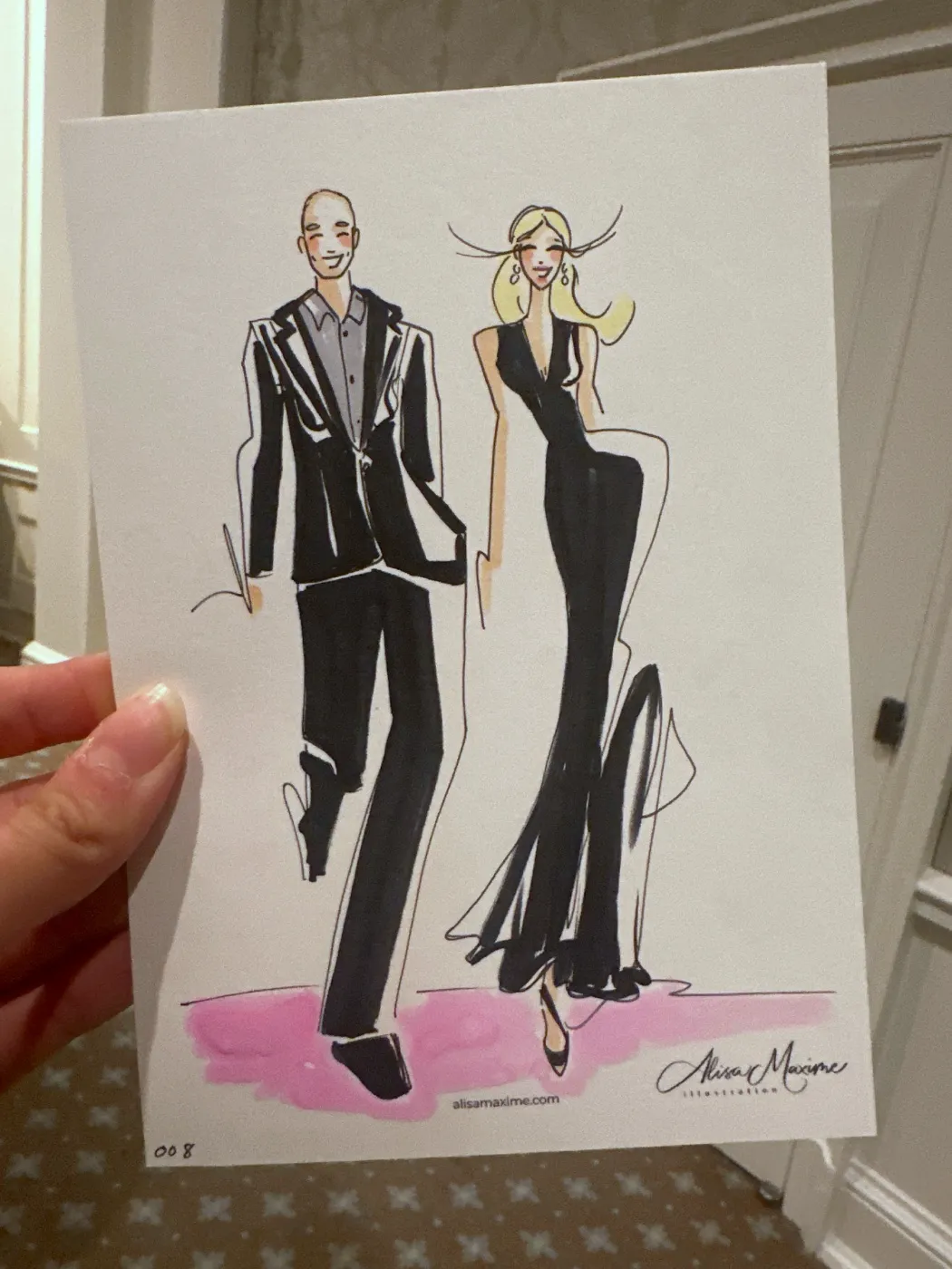 Live fashion sketch 9 from Engagement Party at Houston Country Club
