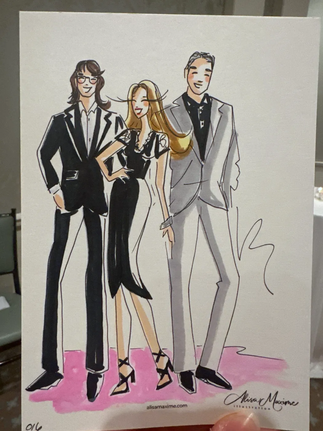 Live sketch from Engagement Party at Houston Country Club