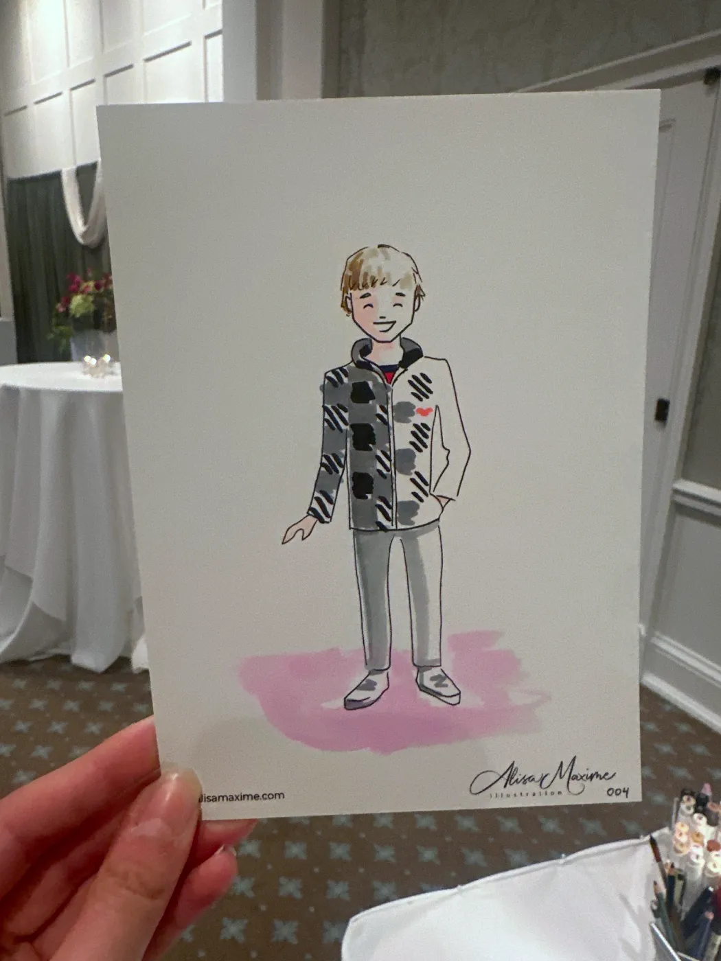 Live fashion sketch 5 from Engagement Party at Houston Country Club