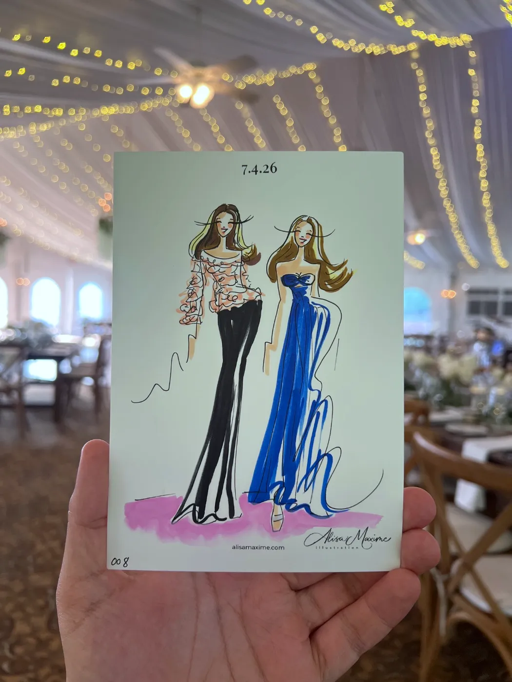 Live fashion sketch 6 from Wedding at The Grandview, Poughkeepsie