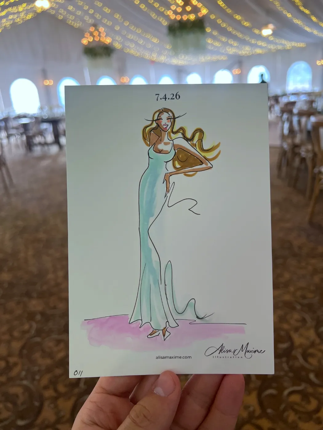 Live fashion sketch 9 from Wedding at The Grandview, Poughkeepsie