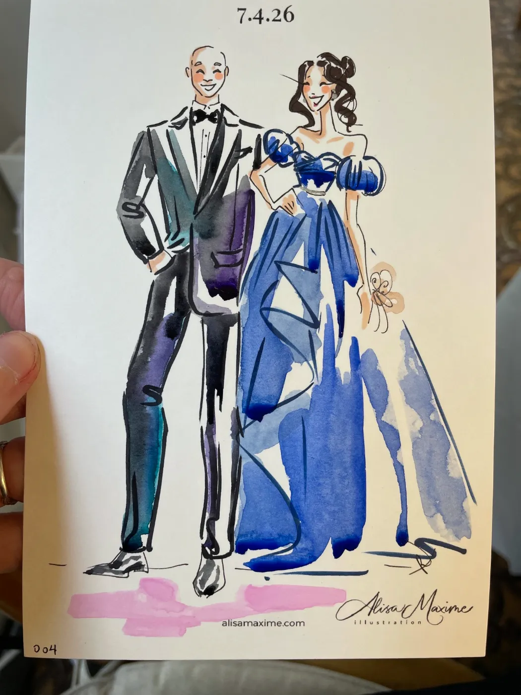 Live fashion sketch 3 from Wedding at The Grandview, Poughkeepsie