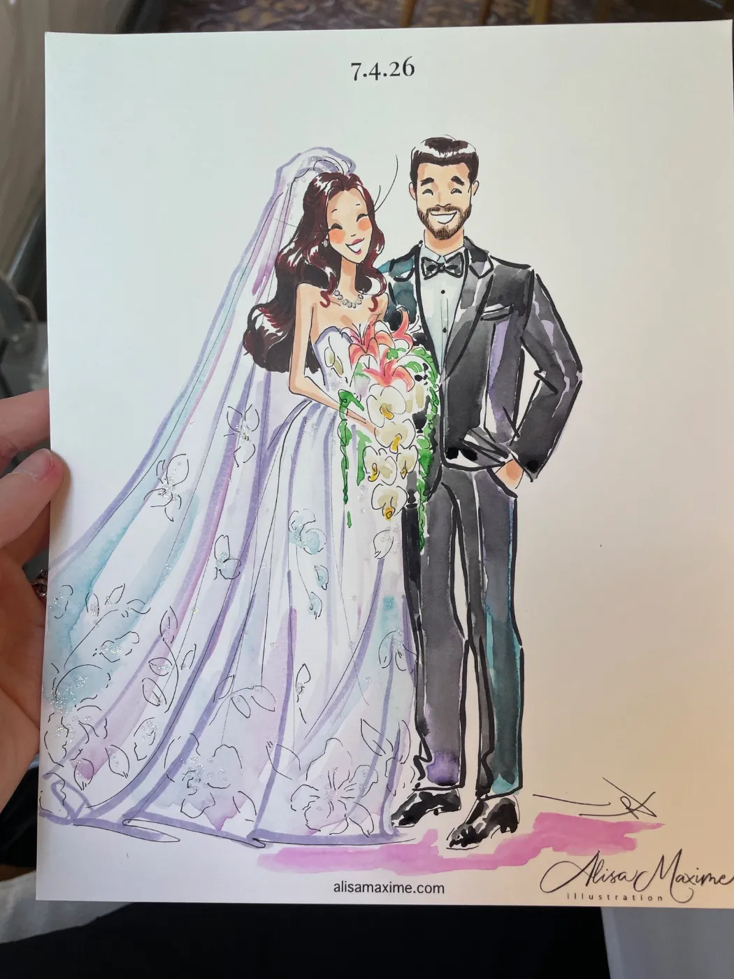 Live sketch from Wedding at The Grandview, Poughkeepsie