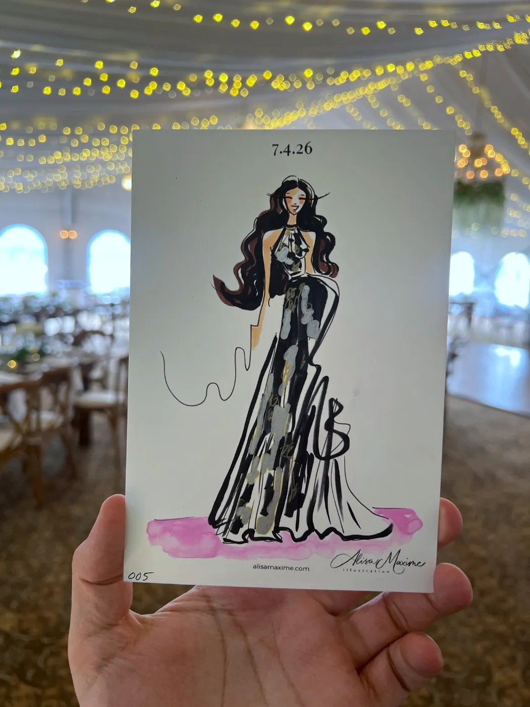 Live fashion sketch 4 from Wedding at The Grandview, Poughkeepsie