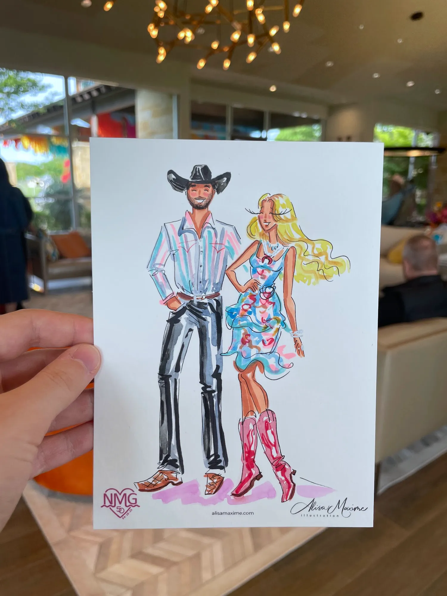 Live fashion sketch 5 from Western-Themed Birthday Party in Gunter, Texas