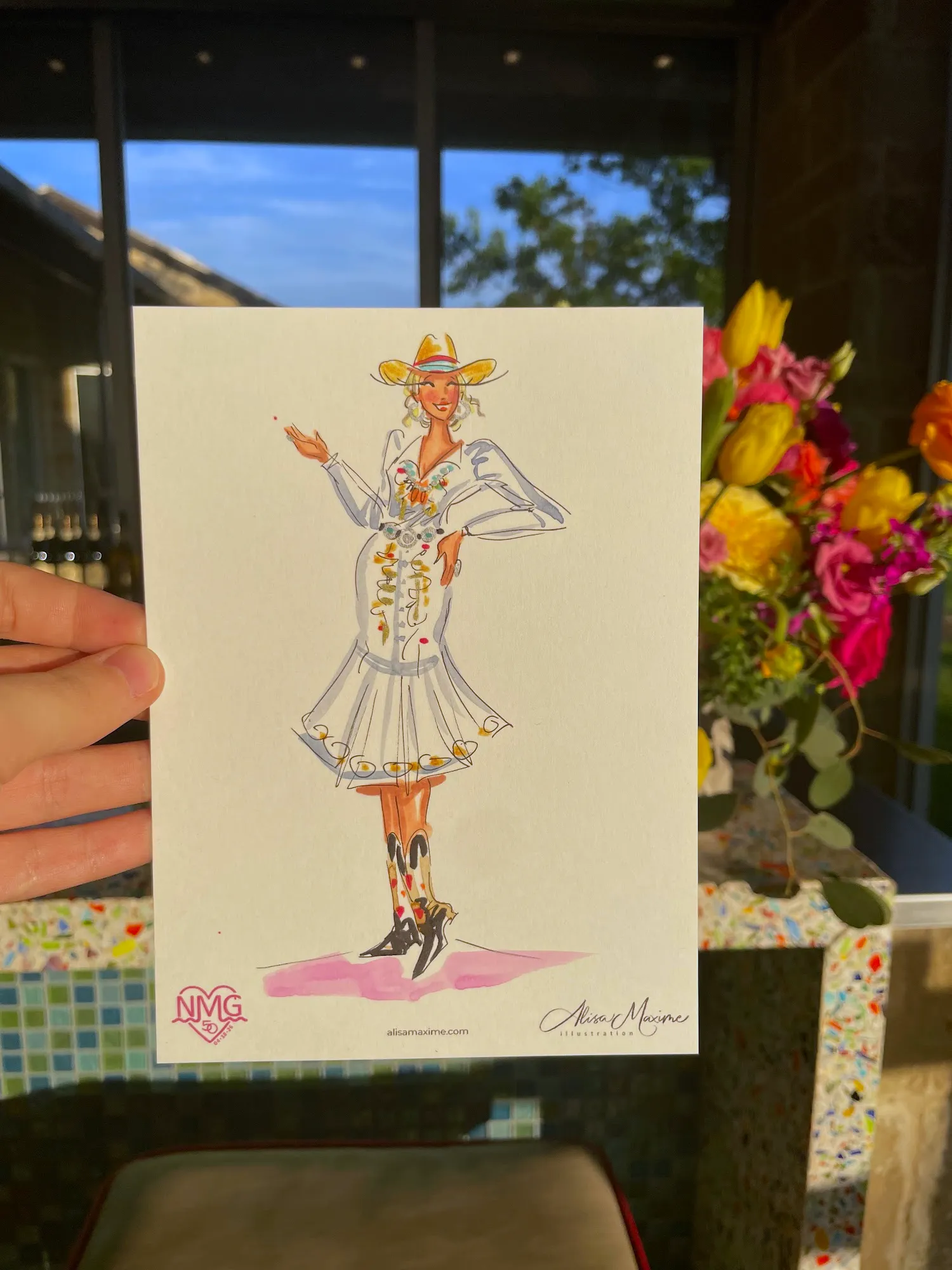 Live fashion sketch 12 from Western-Themed Birthday Party in Gunter, Texas