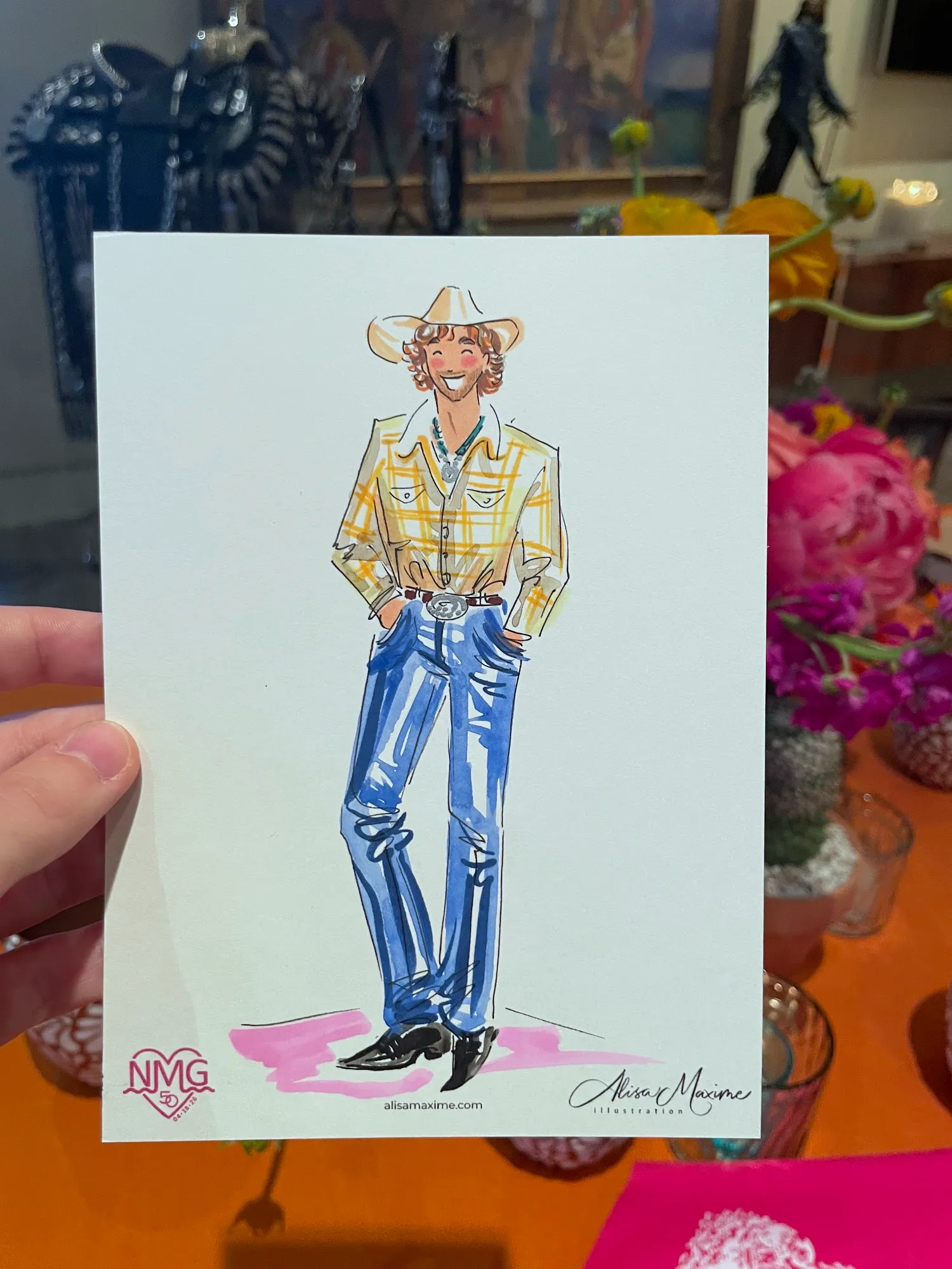Live fashion sketch 16 from Western-Themed Birthday Party in Gunter, Texas