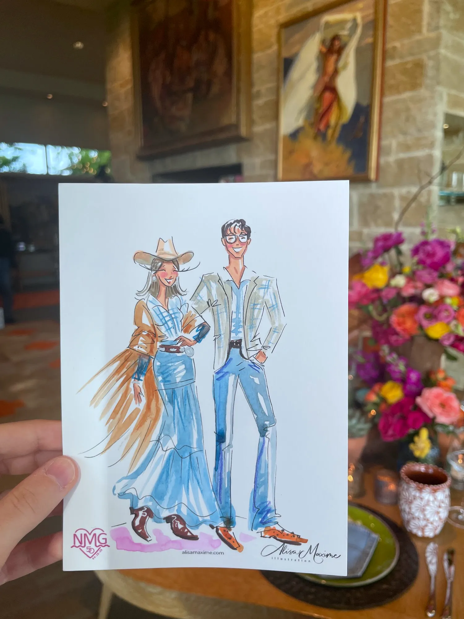 Live fashion sketch 3 from Western-Themed Birthday Party in Gunter, Texas