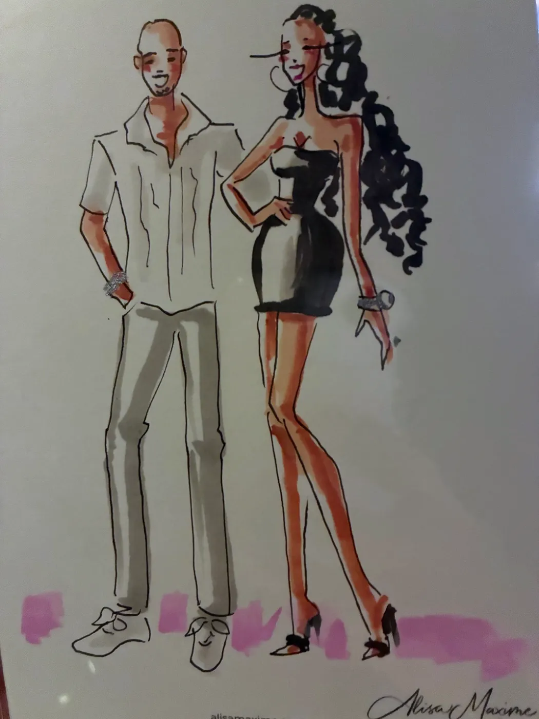 Live fashion sketch 14 from Birthday Celebration at Amelia Social Lounge, Austin
