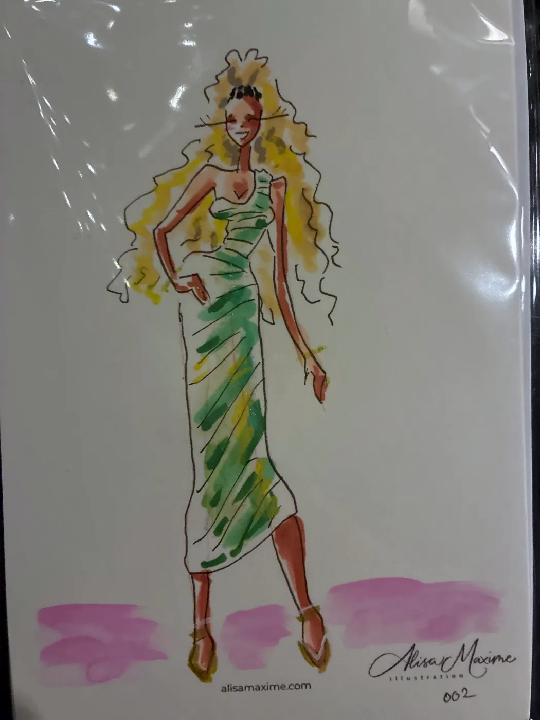 Live fashion sketch 3 from Birthday Celebration at Amelia Social Lounge, Austin