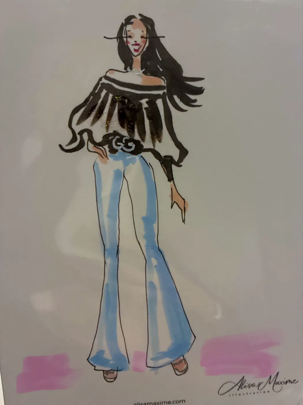 Live fashion sketch 13 from Birthday Celebration at Amelia Social Lounge, Austin