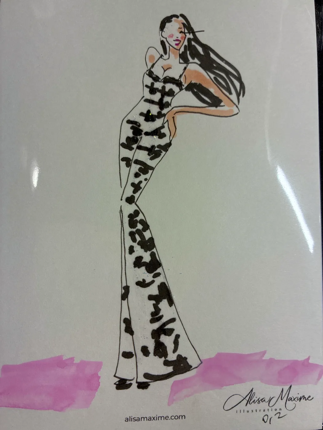 Live fashion sketch 12 from Birthday Celebration at Amelia Social Lounge, Austin