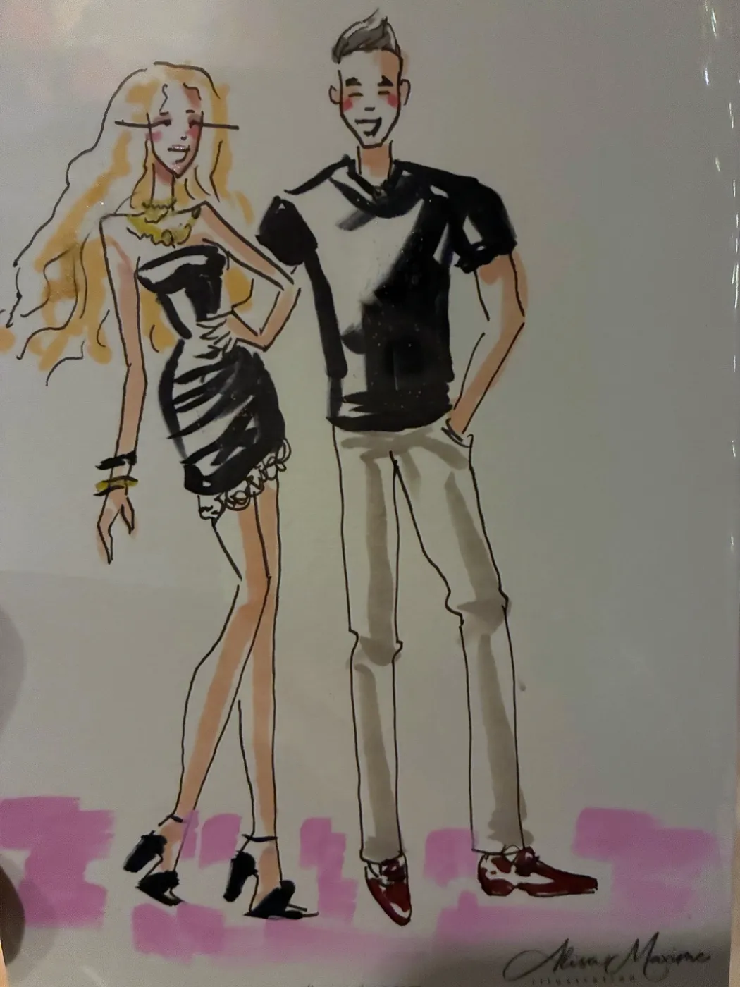Live fashion sketch 9 from Birthday Celebration at Amelia Social Lounge, Austin