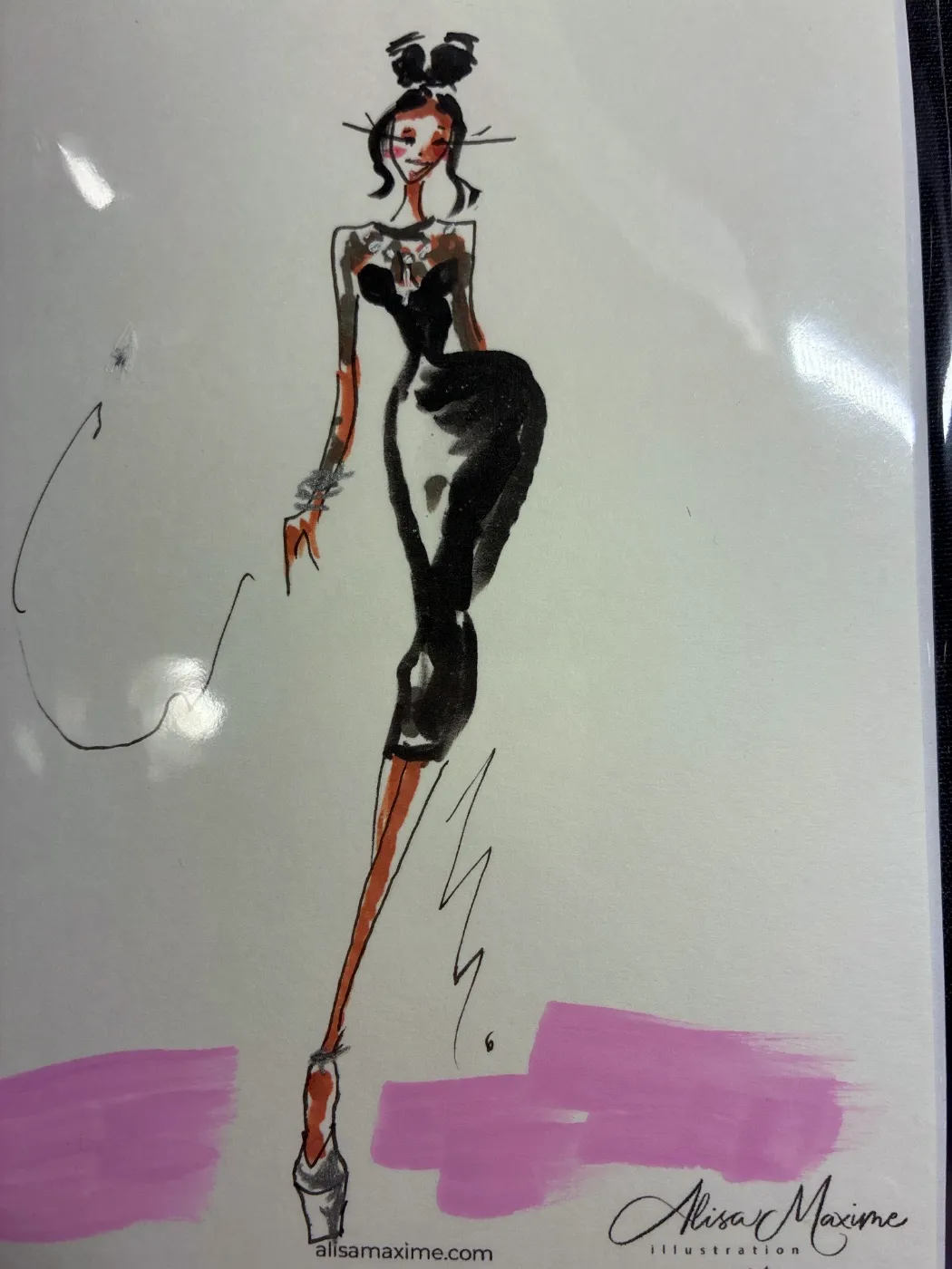 Live fashion sketch 5 from Birthday Celebration at Amelia Social Lounge, Austin