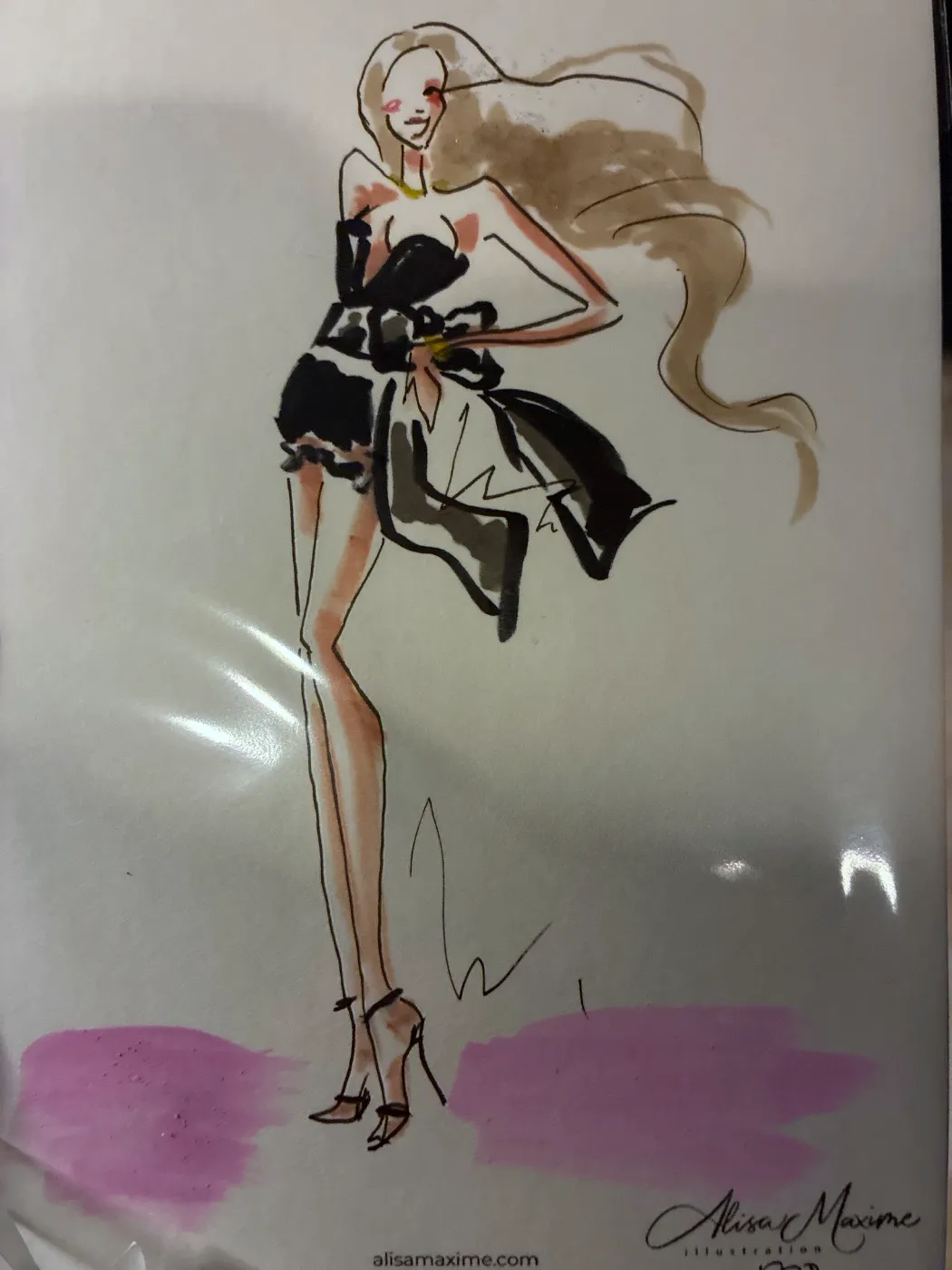 Live fashion sketch 8 from Birthday Celebration at Amelia Social Lounge, Austin