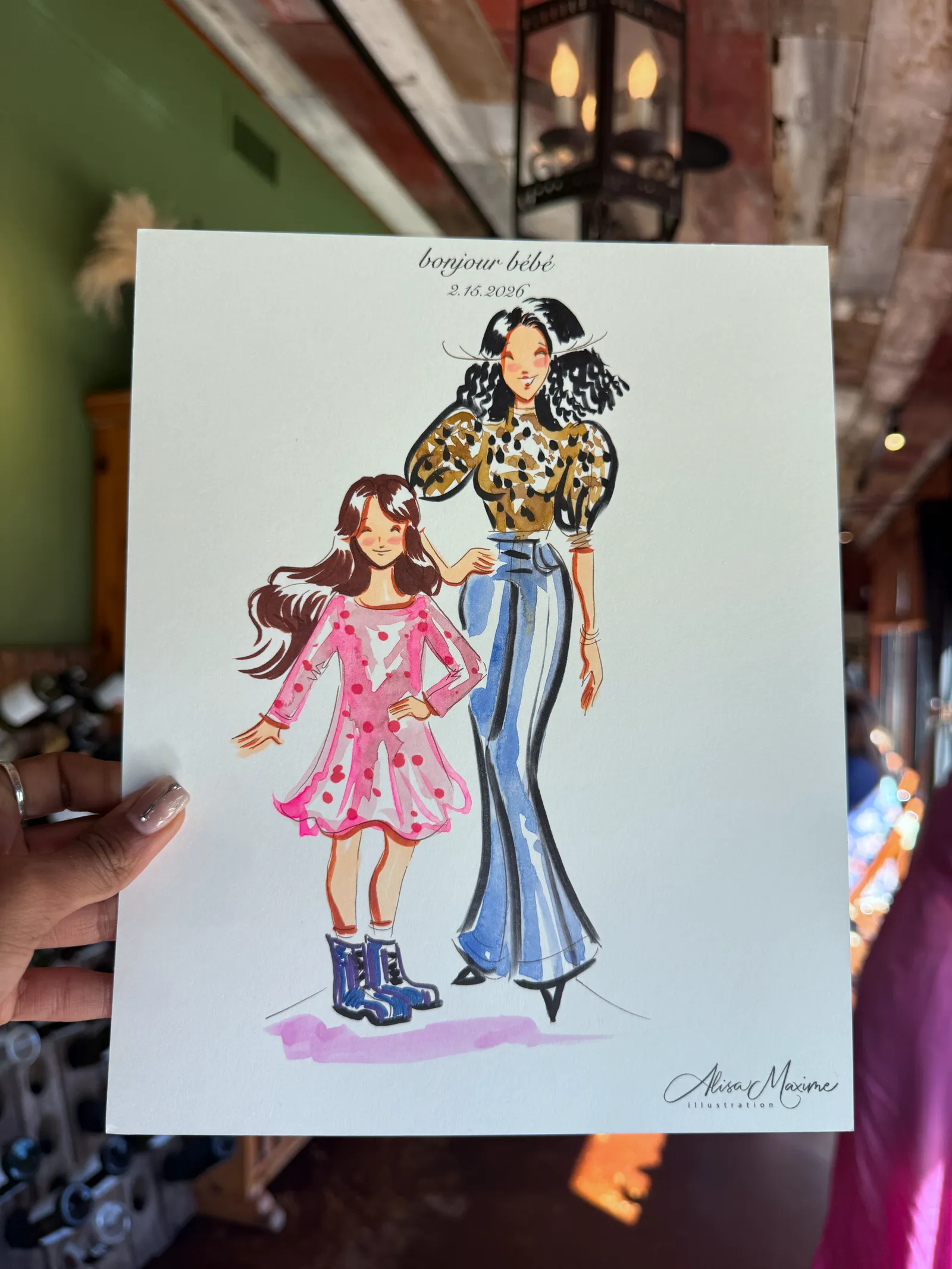 Live sketch from Charming Baby Shower in Southlake, Texas