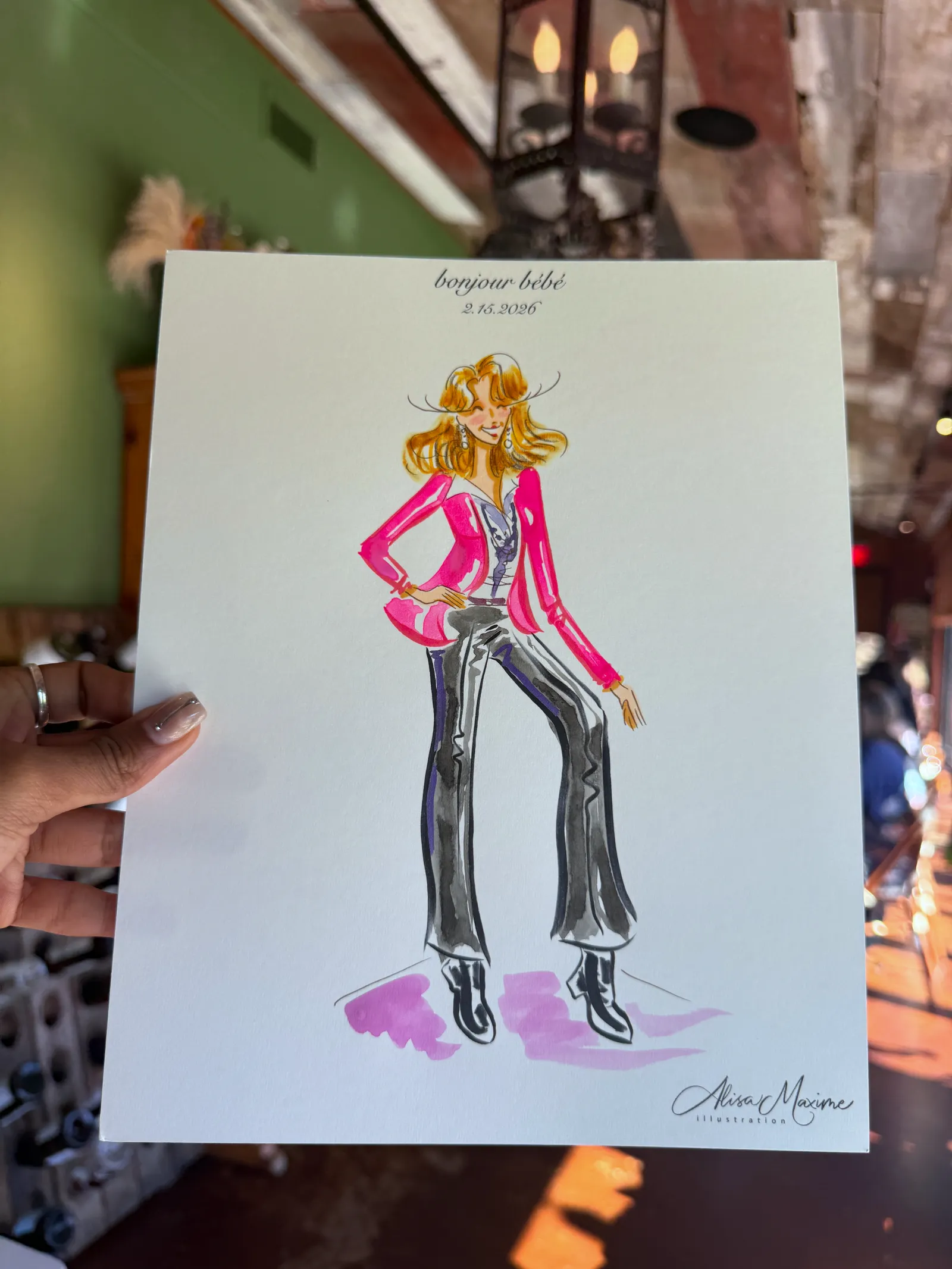 Live fashion sketch 9 from Charming Baby Shower in Southlake, Texas