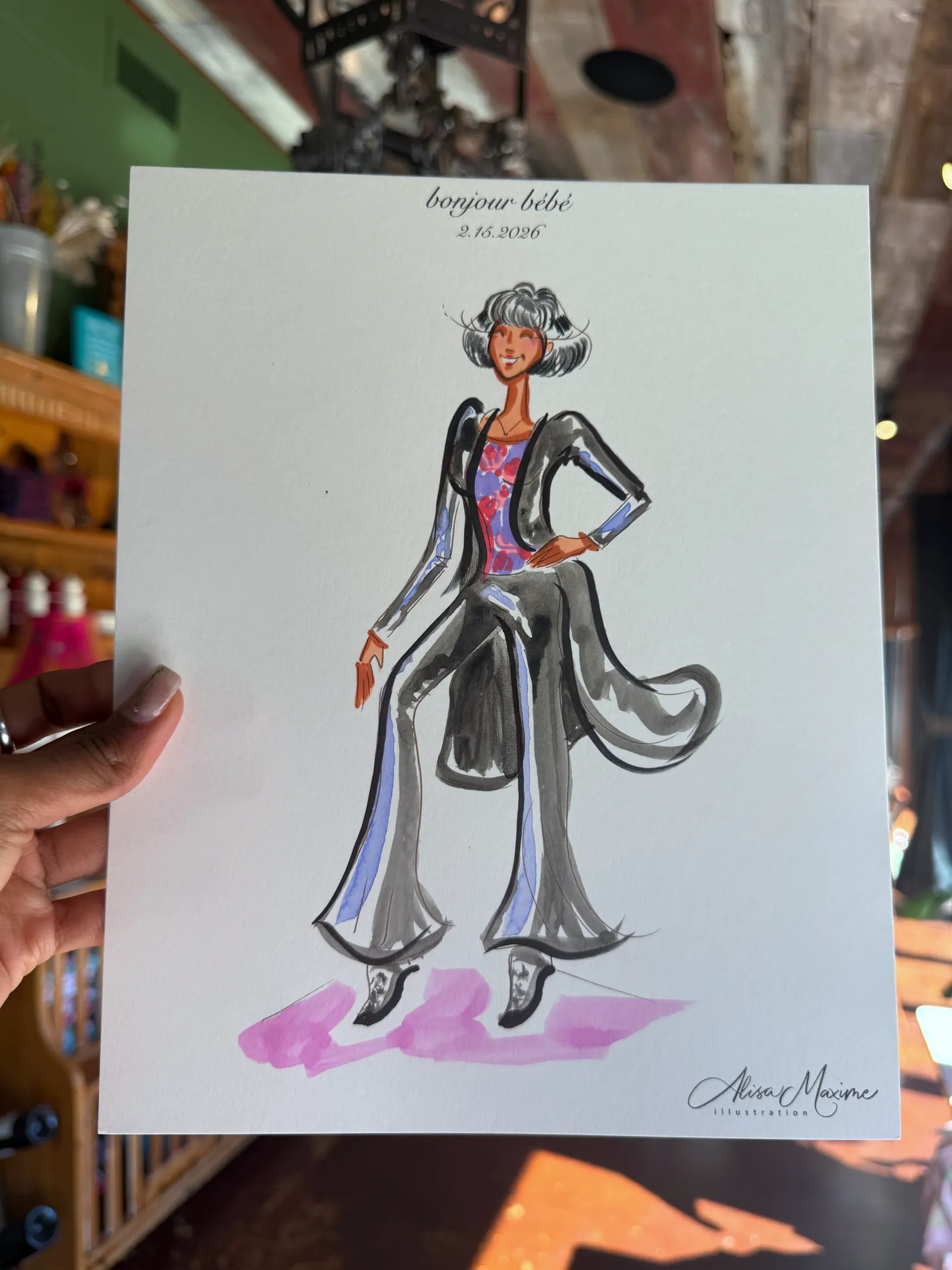 Live fashion sketch 7 from Charming Baby Shower in Southlake, Texas