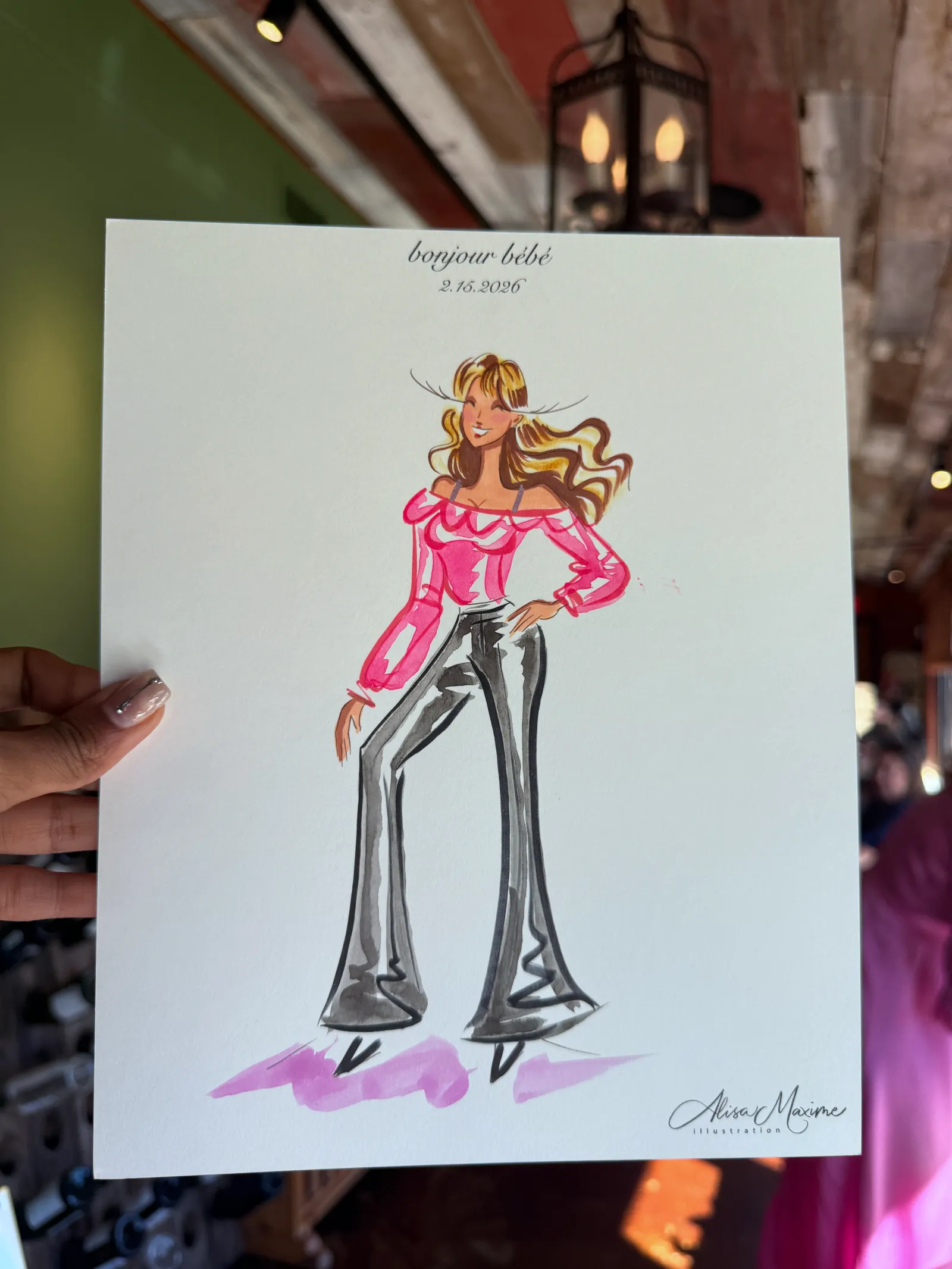 Live fashion sketch 12 from Charming Baby Shower in Southlake, Texas