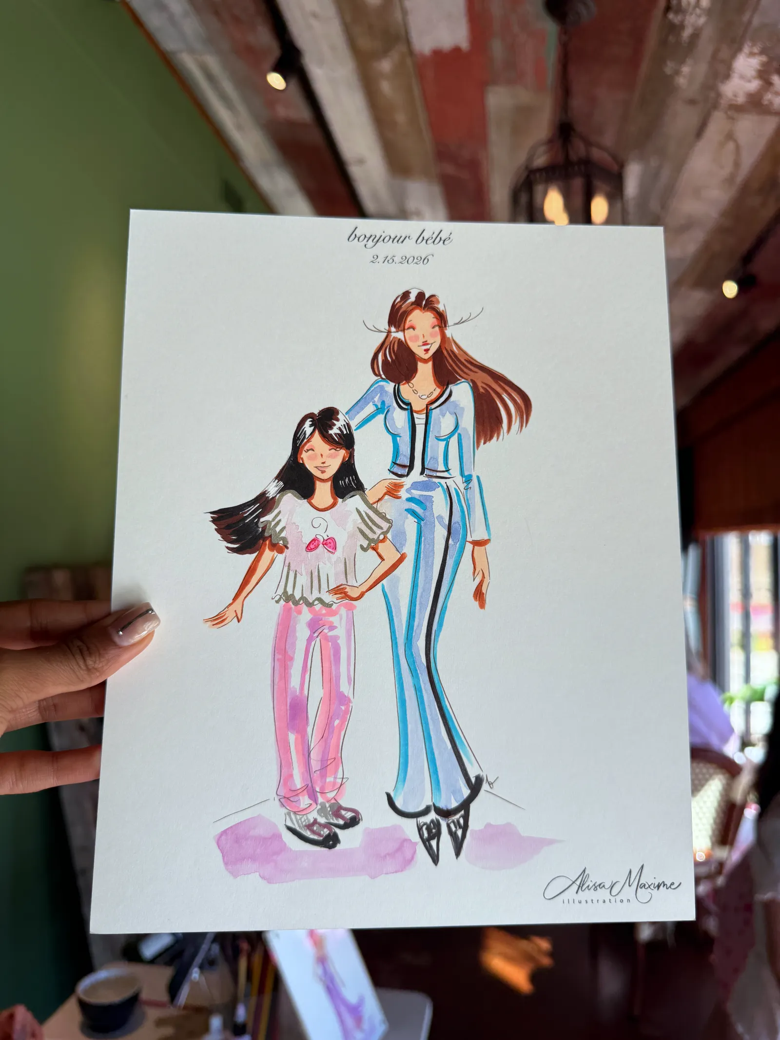 Live fashion sketch 15 from Charming Baby Shower in Southlake, Texas