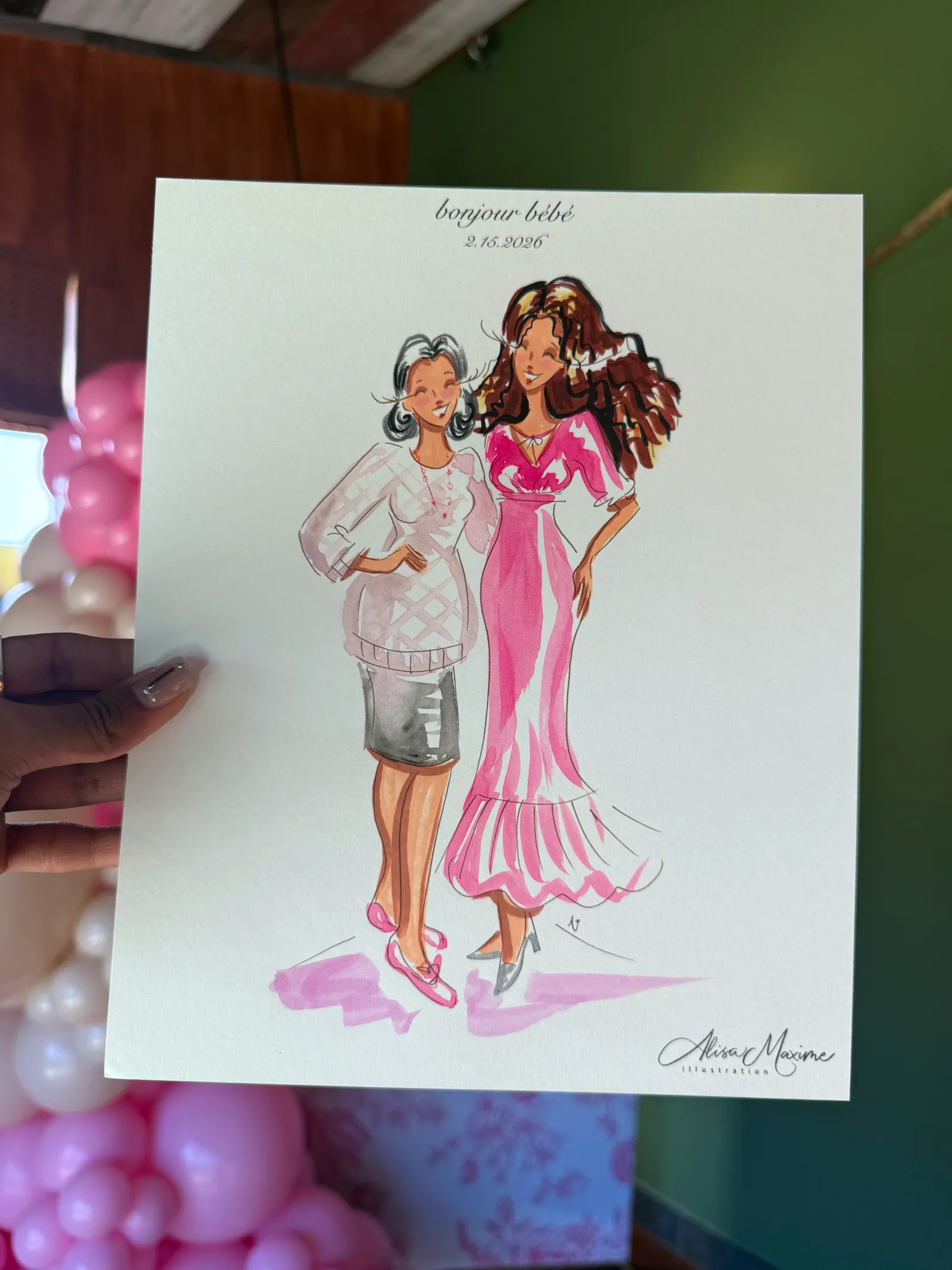 Live fashion sketch 13 from Charming Baby Shower in Southlake, Texas