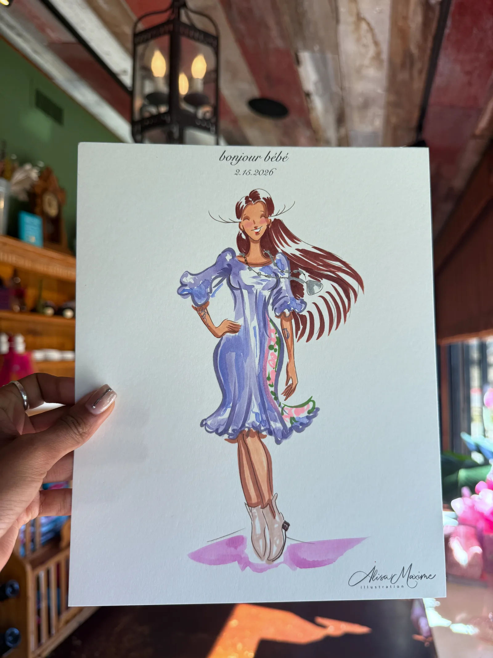 Live fashion sketch 6 from Charming Baby Shower in Southlake, Texas