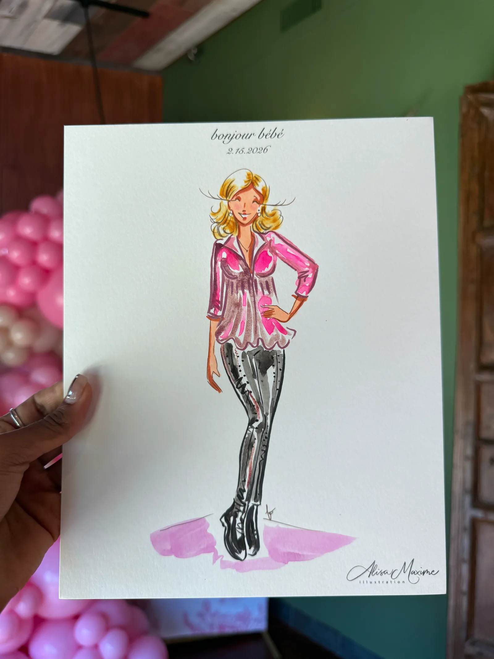 Live fashion sketch 5 from Charming Baby Shower in Southlake, Texas