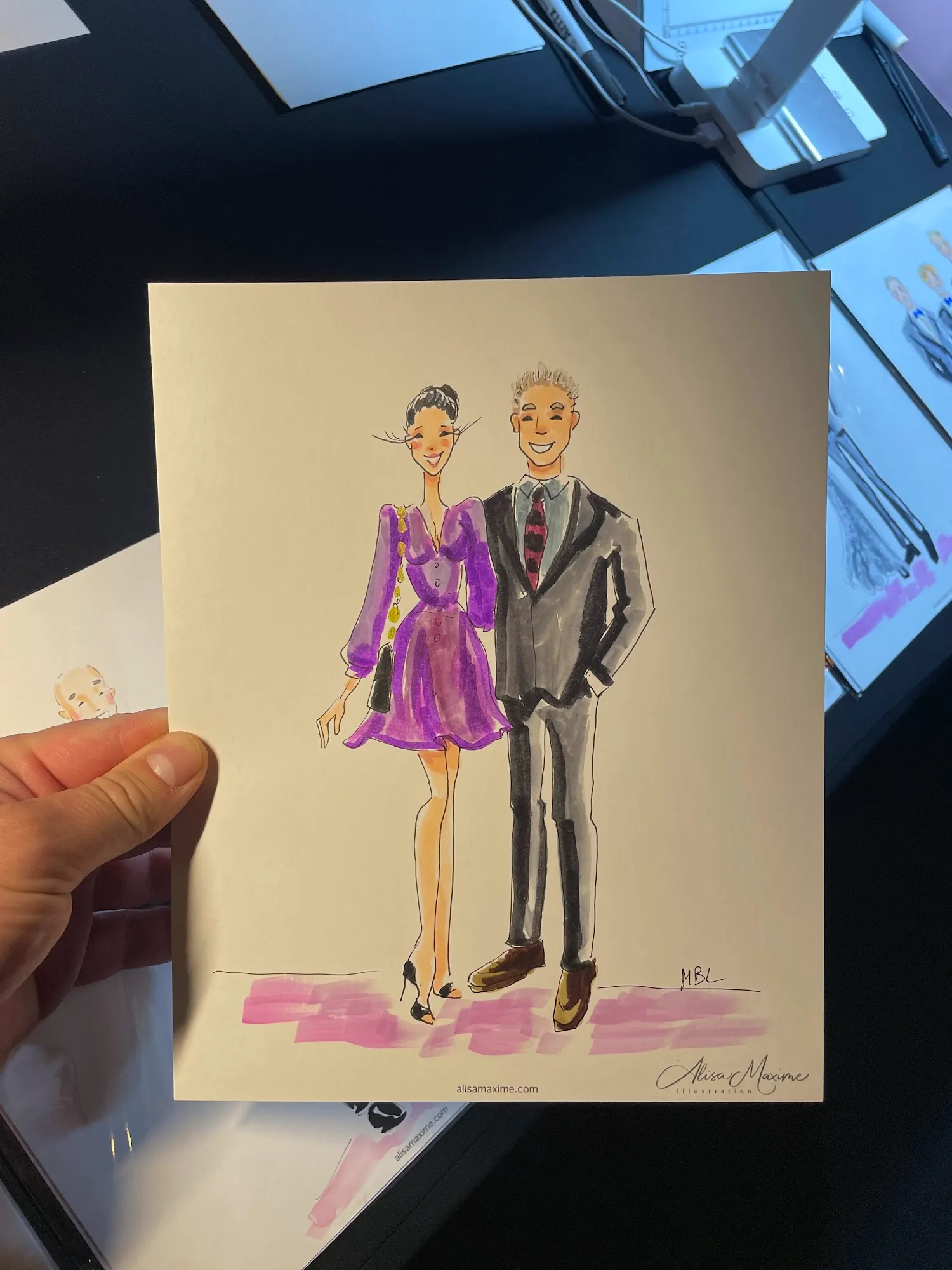 Live fashion sketch 8 from Garden Themed Cocktail Party at Hotel Van Zandt, Austin