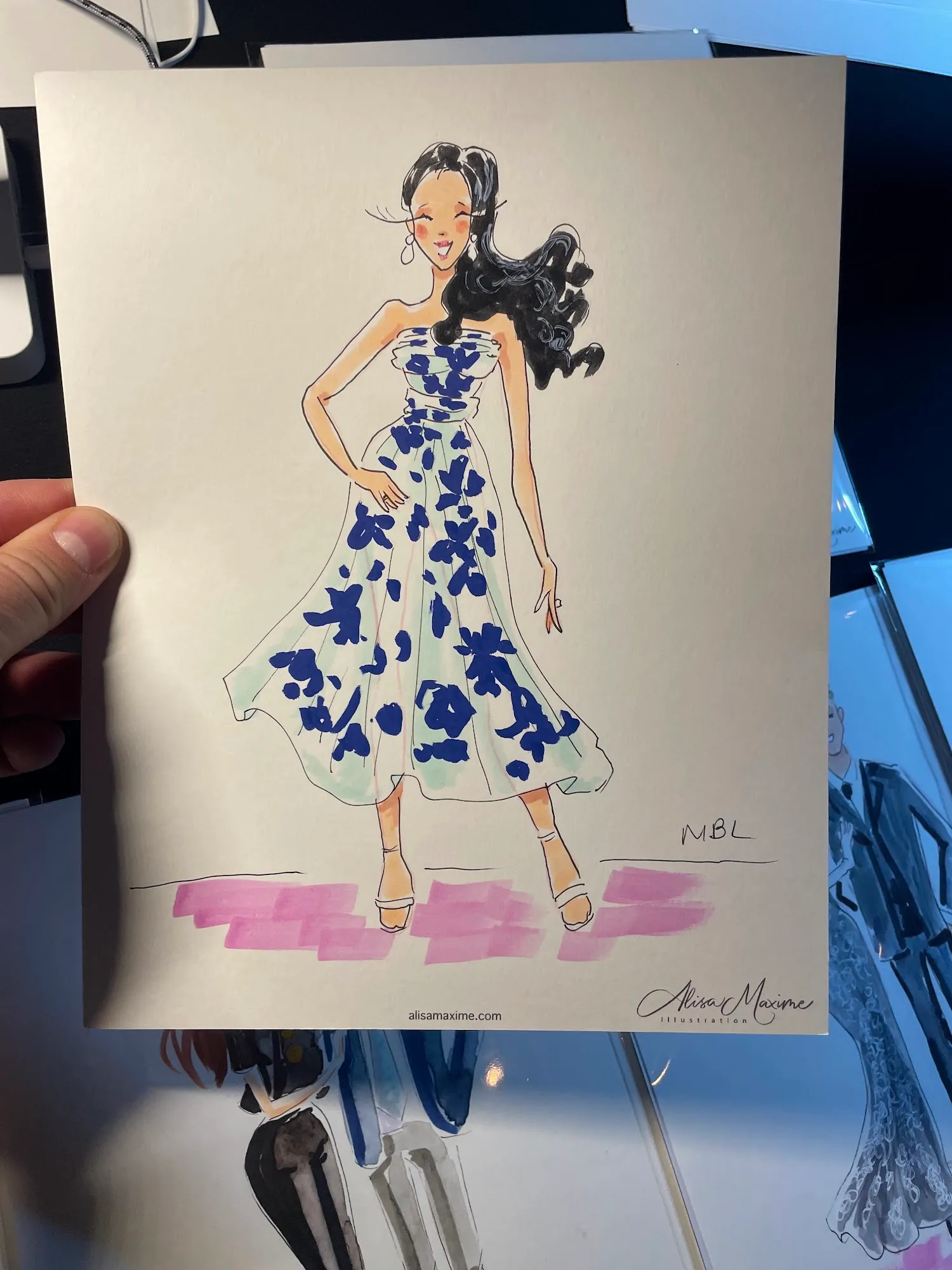 Live sketch from Garden Themed Cocktail Party at Hotel Van Zandt, Austin