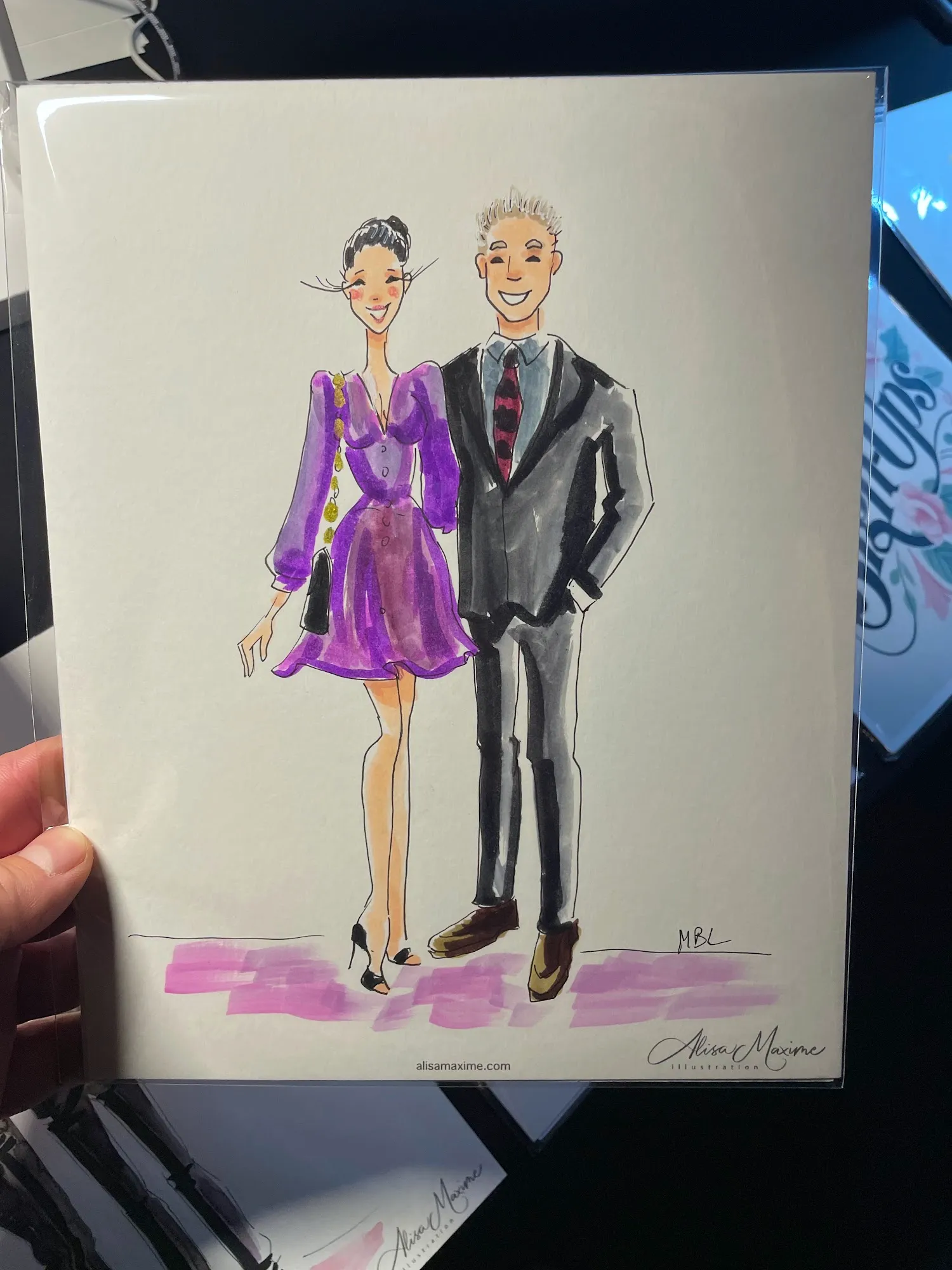 Live fashion sketch 12 from Garden Themed Cocktail Party at Hotel Van Zandt, Austin