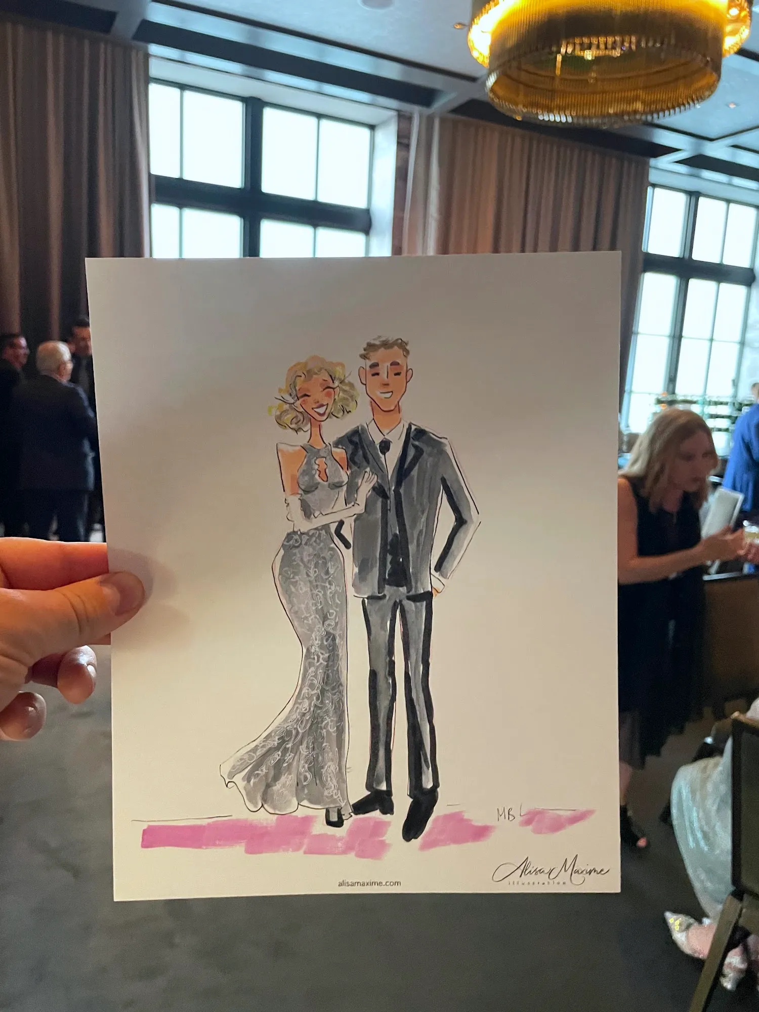 Live fashion sketch 3 from Garden Themed Cocktail Party at Hotel Van Zandt, Austin