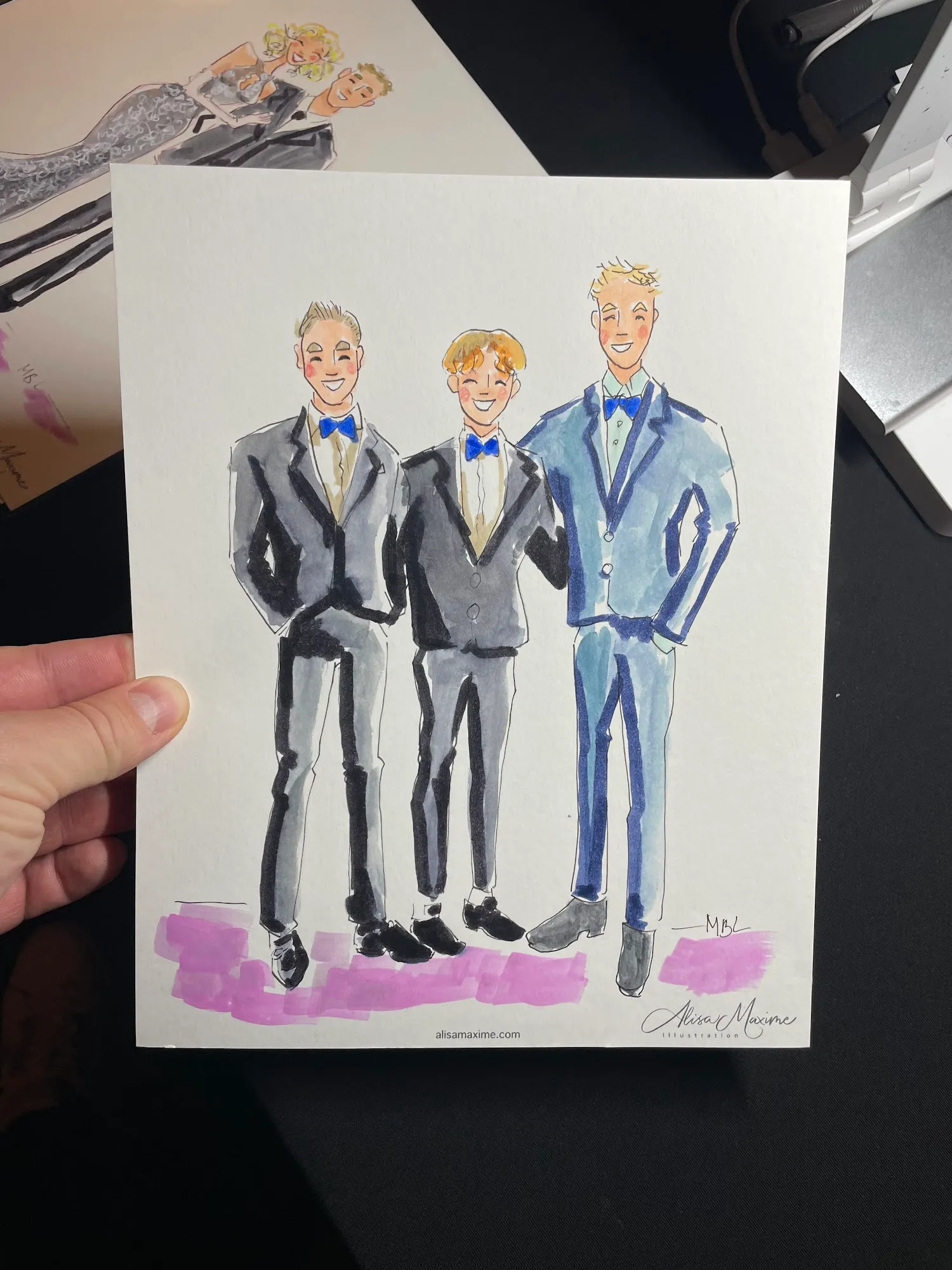 Live fashion sketch 7 from Garden Themed Cocktail Party at Hotel Van Zandt, Austin