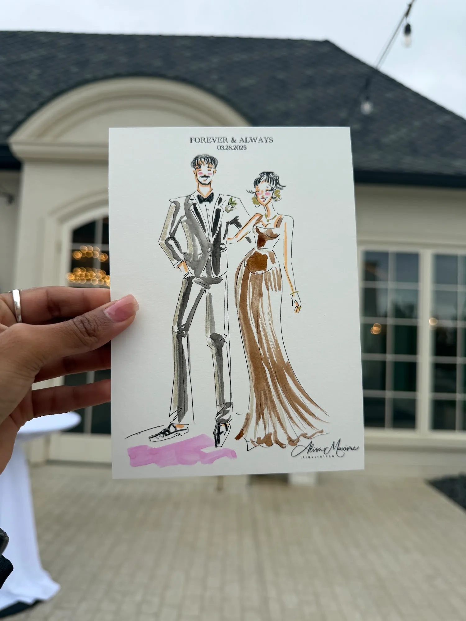 Live fashion sketch 4 from Wedding at The Hillside Estate, Dallas