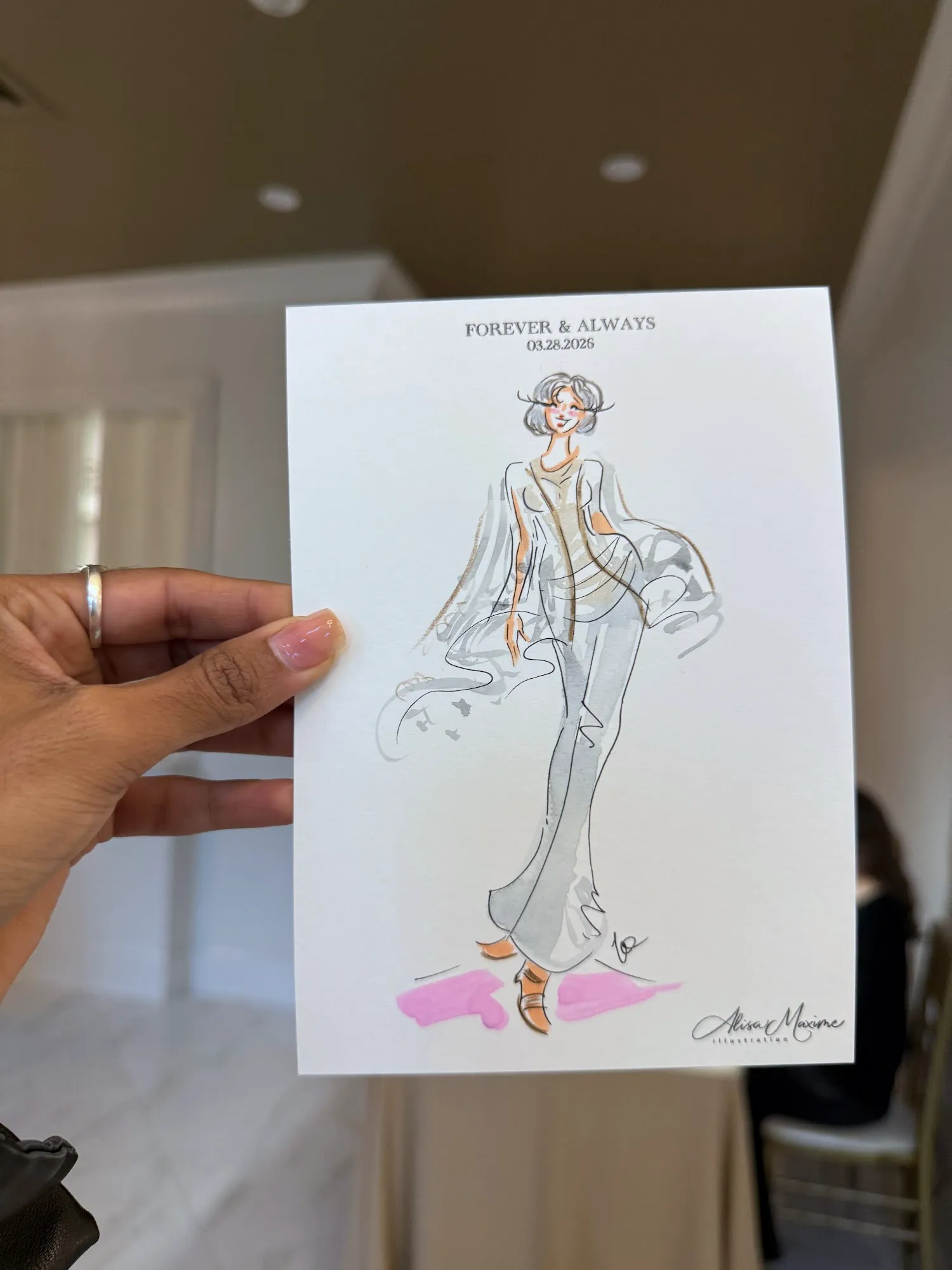 Live fashion sketch 14 from Wedding at The Hillside Estate, Dallas