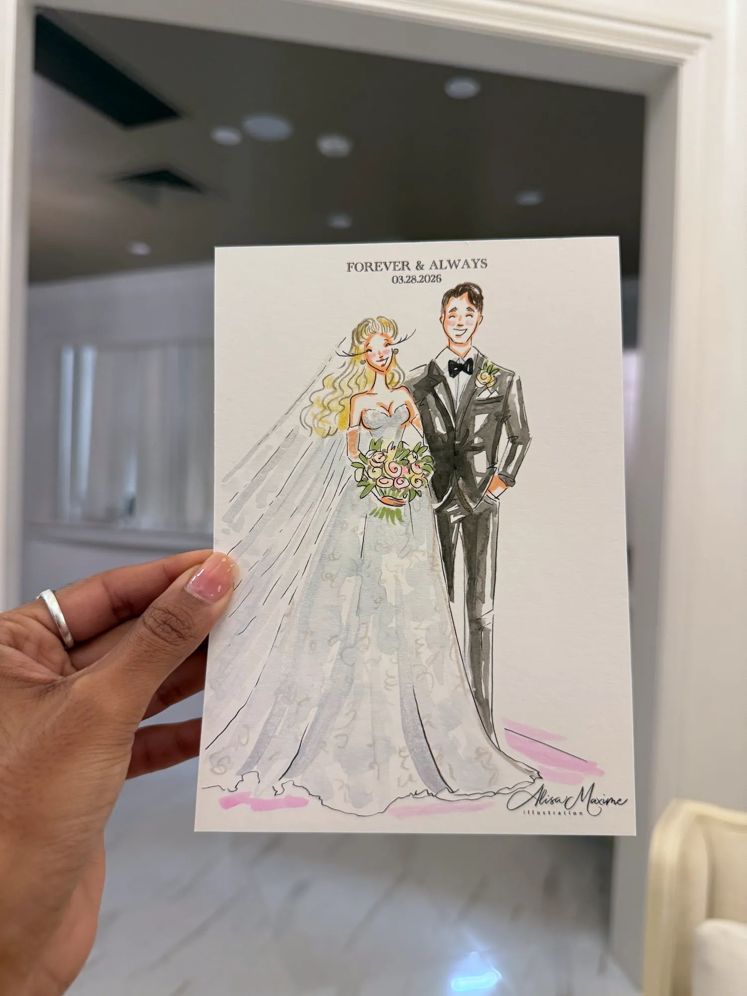 Live fashion sketch 15 from Wedding at The Hillside Estate, Dallas